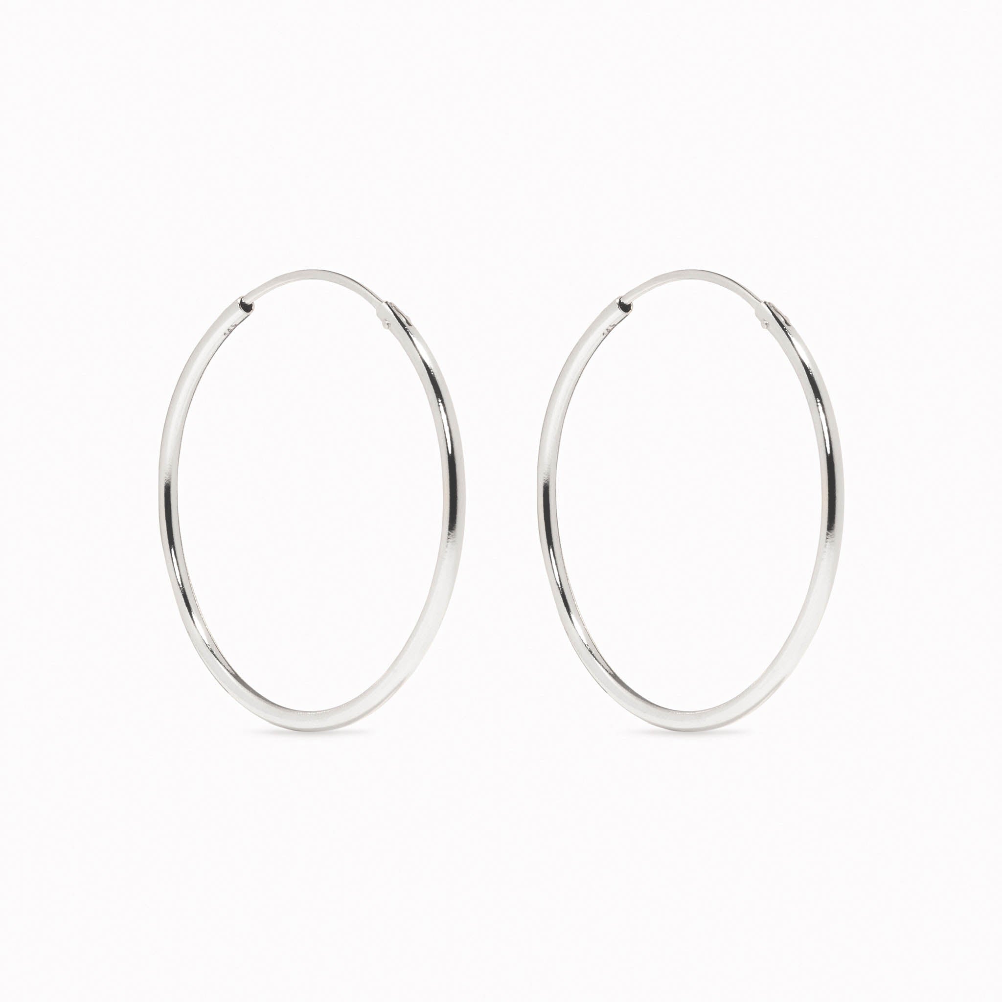 White Gold Hoops 25mm - Sonia