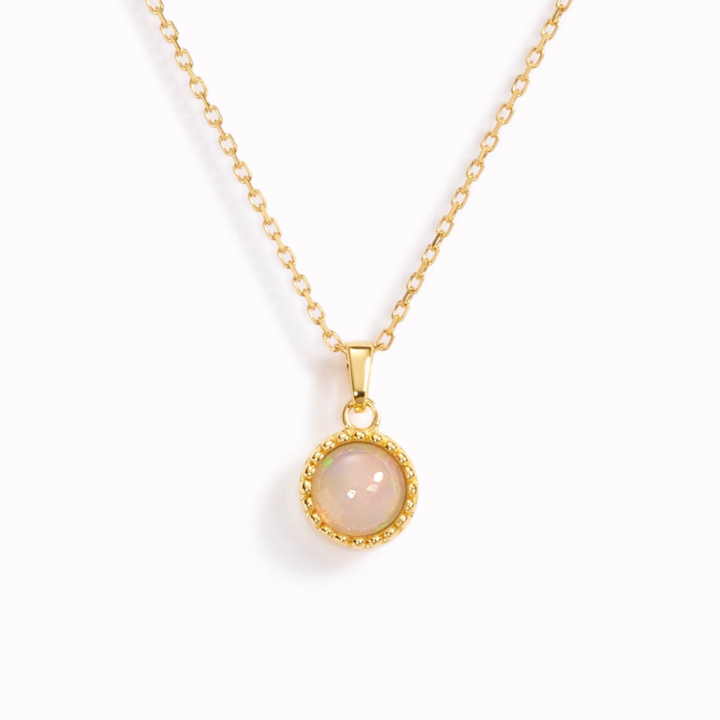 October Birthstone Necklace - Opal