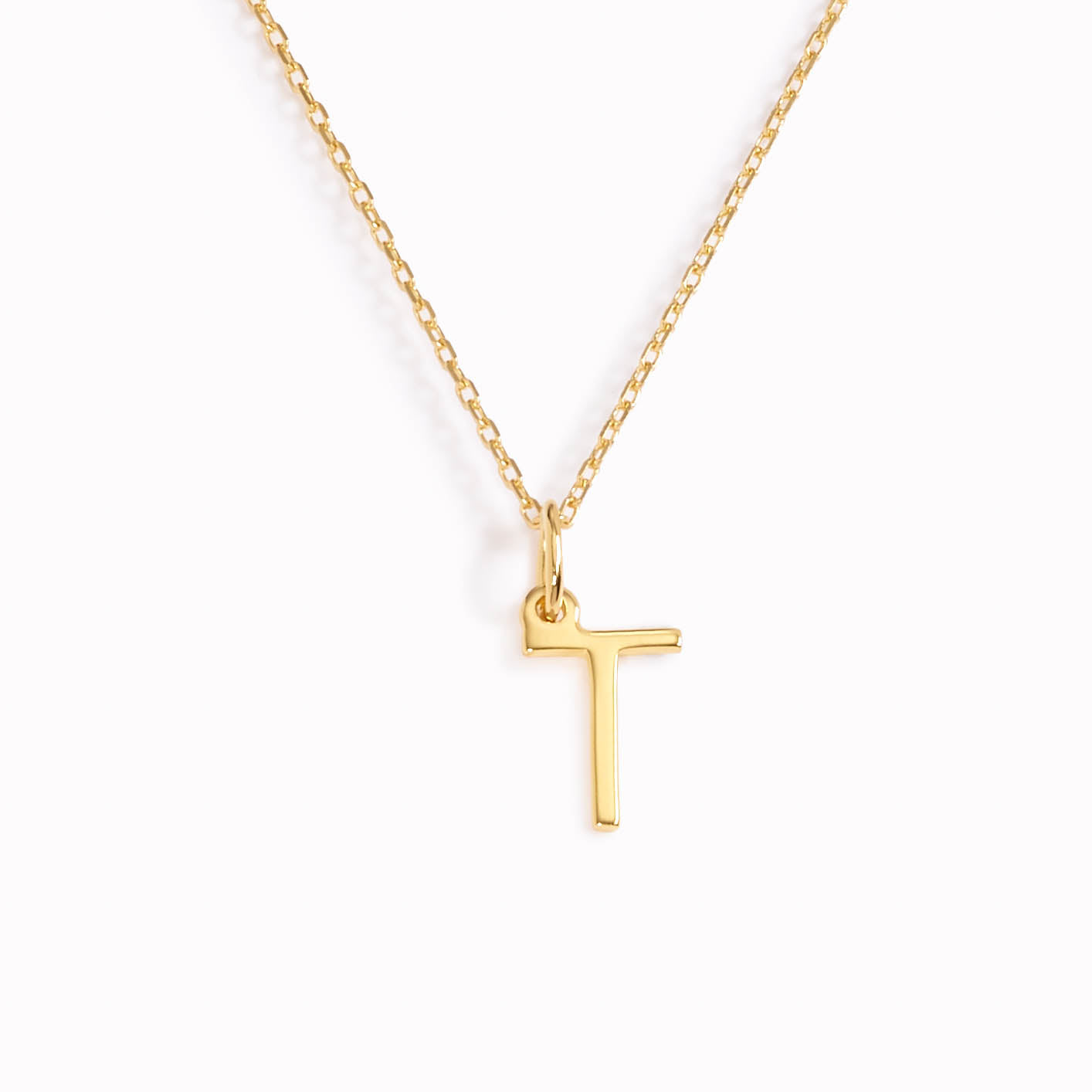 T Necklace / Gold Initial Necklace