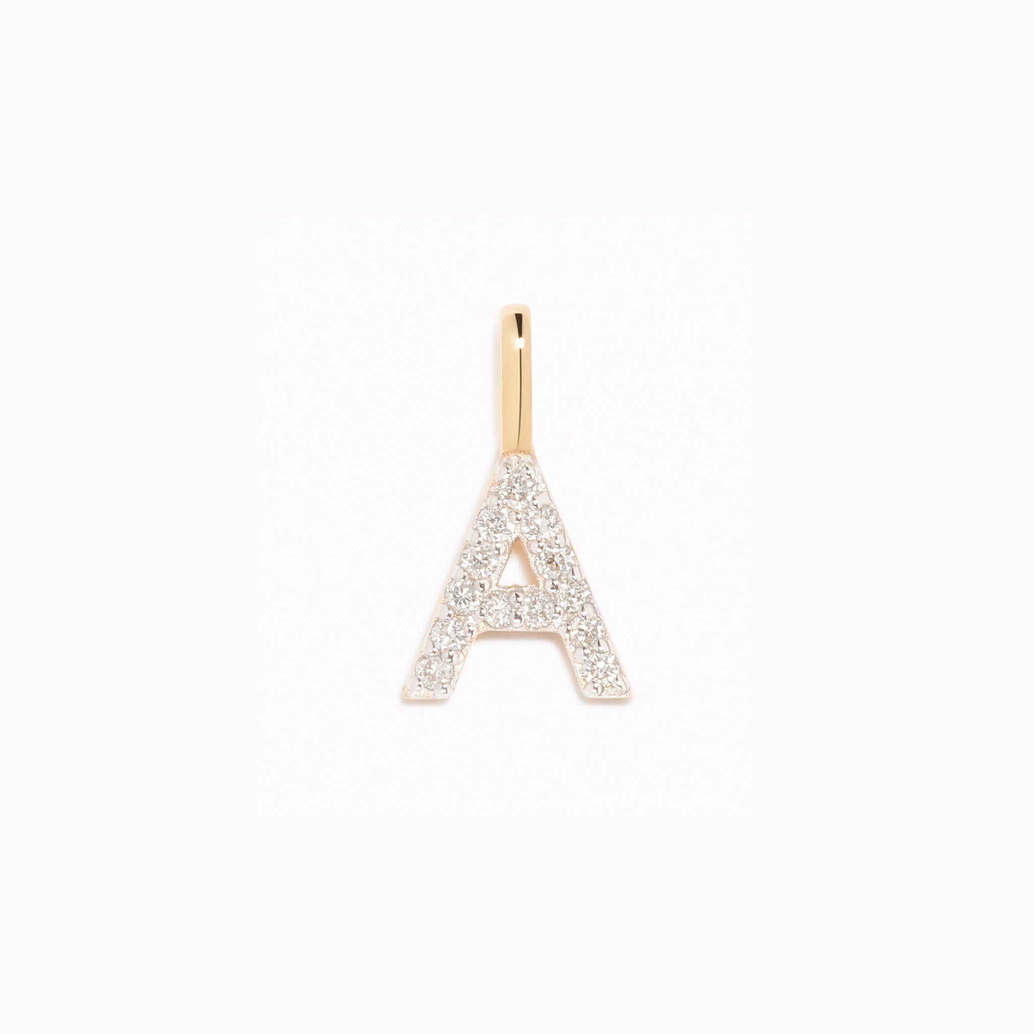 Lab Grown Diamond Initial Pendant 14k Gold - A