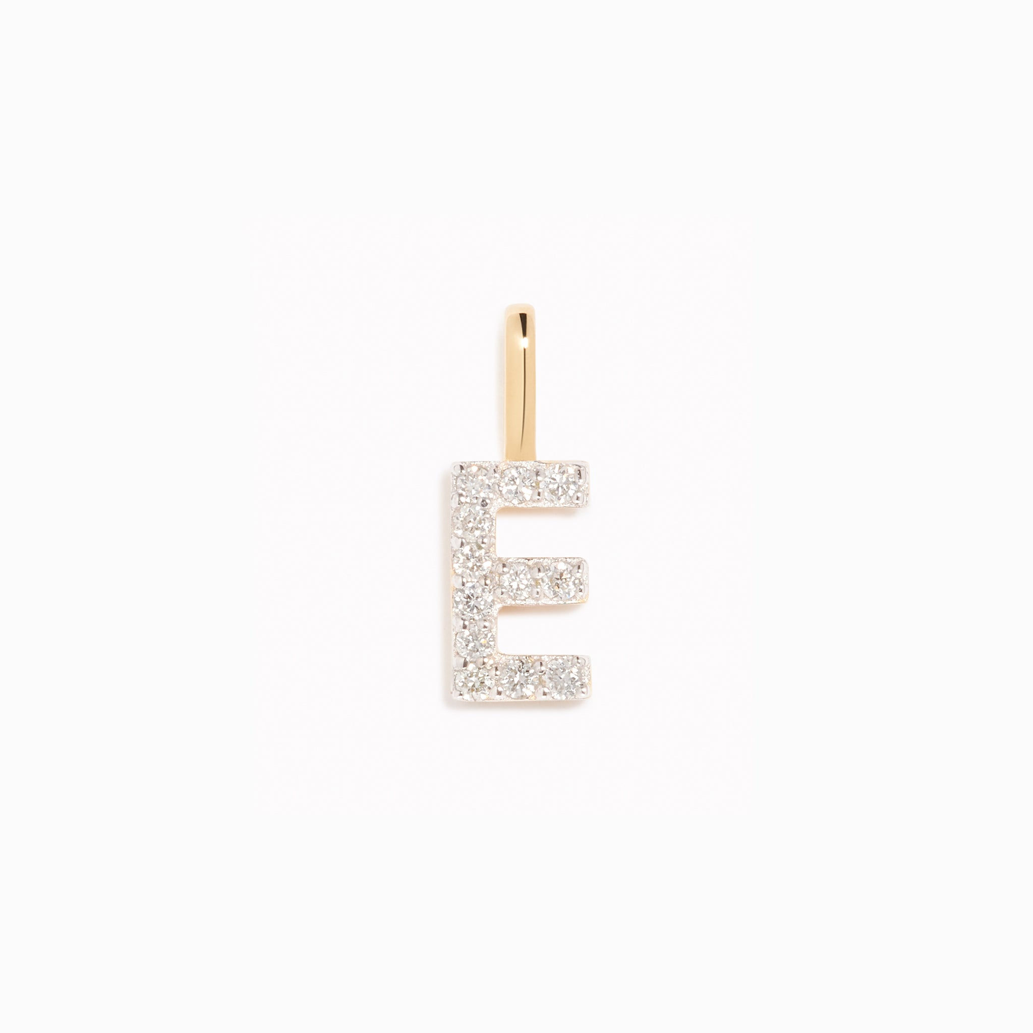 Lab Grown Diamond Initial Pendant 14k Gold - E