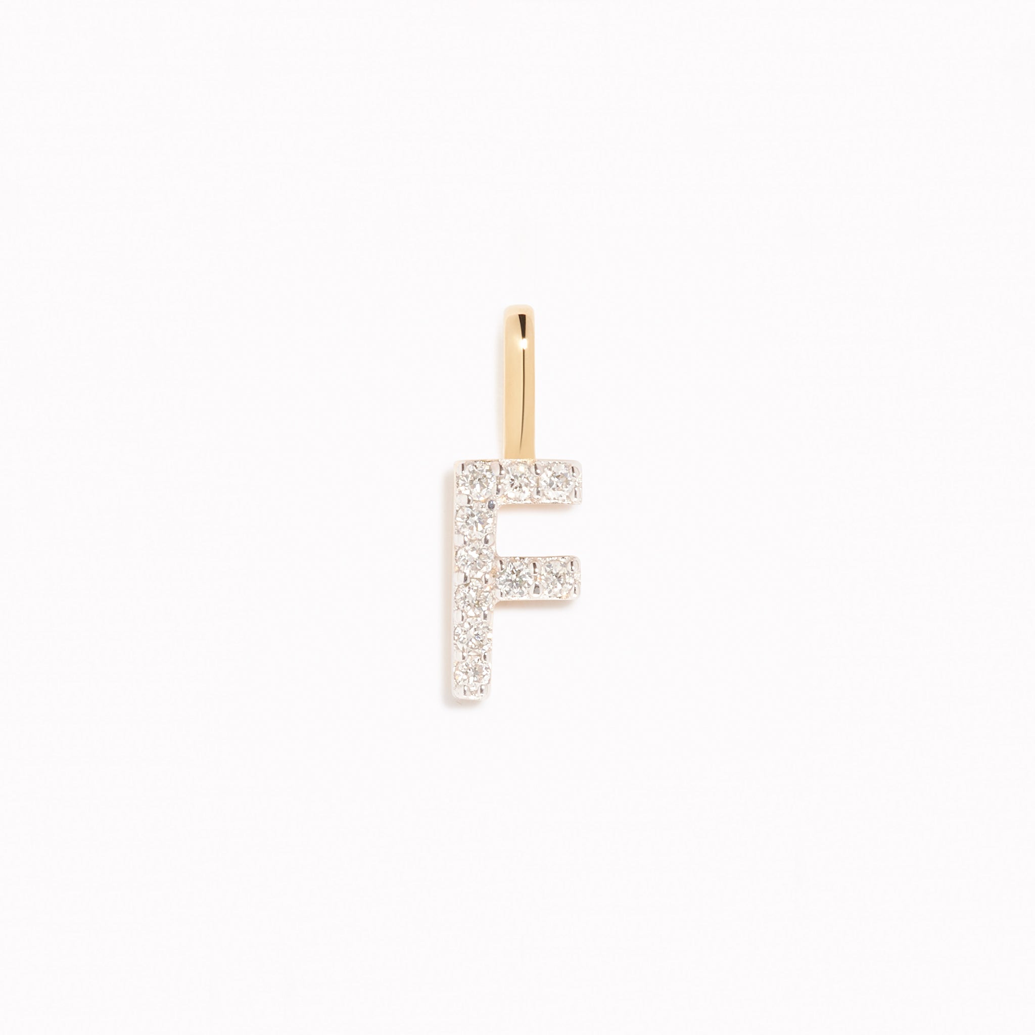 Lab Grown Diamond Initial Pendant 14k Gold - F