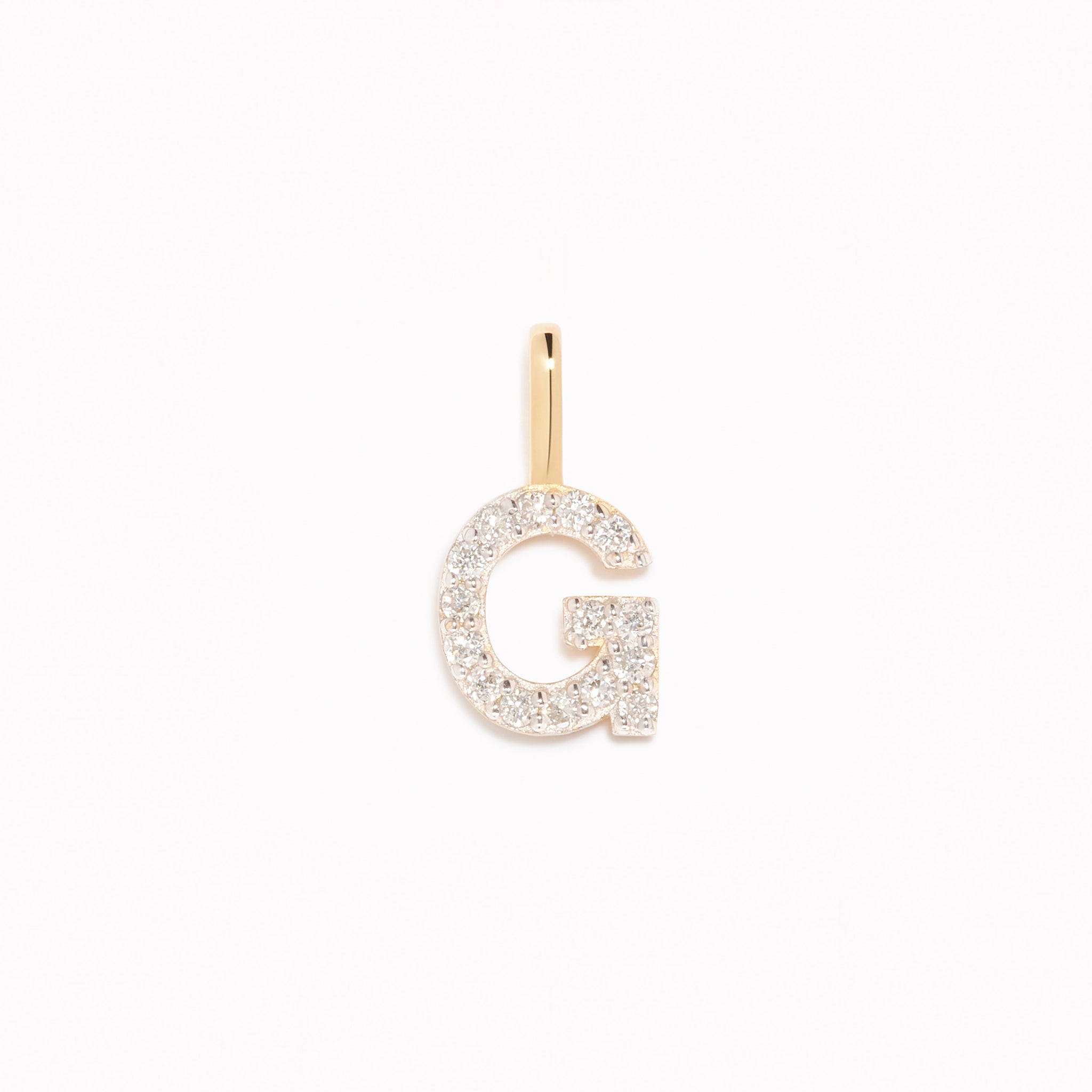 Lab Grown Diamond Initial Pendant 14k Gold - G