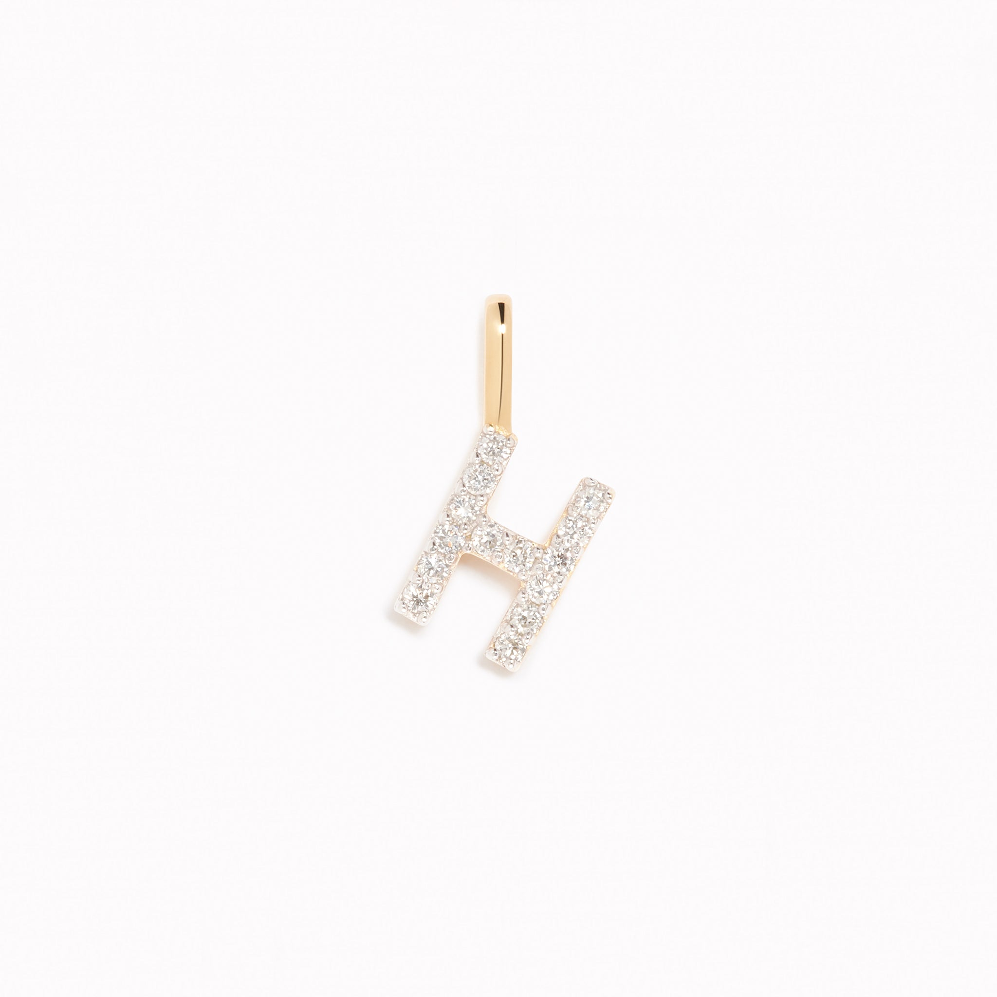 Lab Grown Diamond Initial Pendant 14k Gold - H