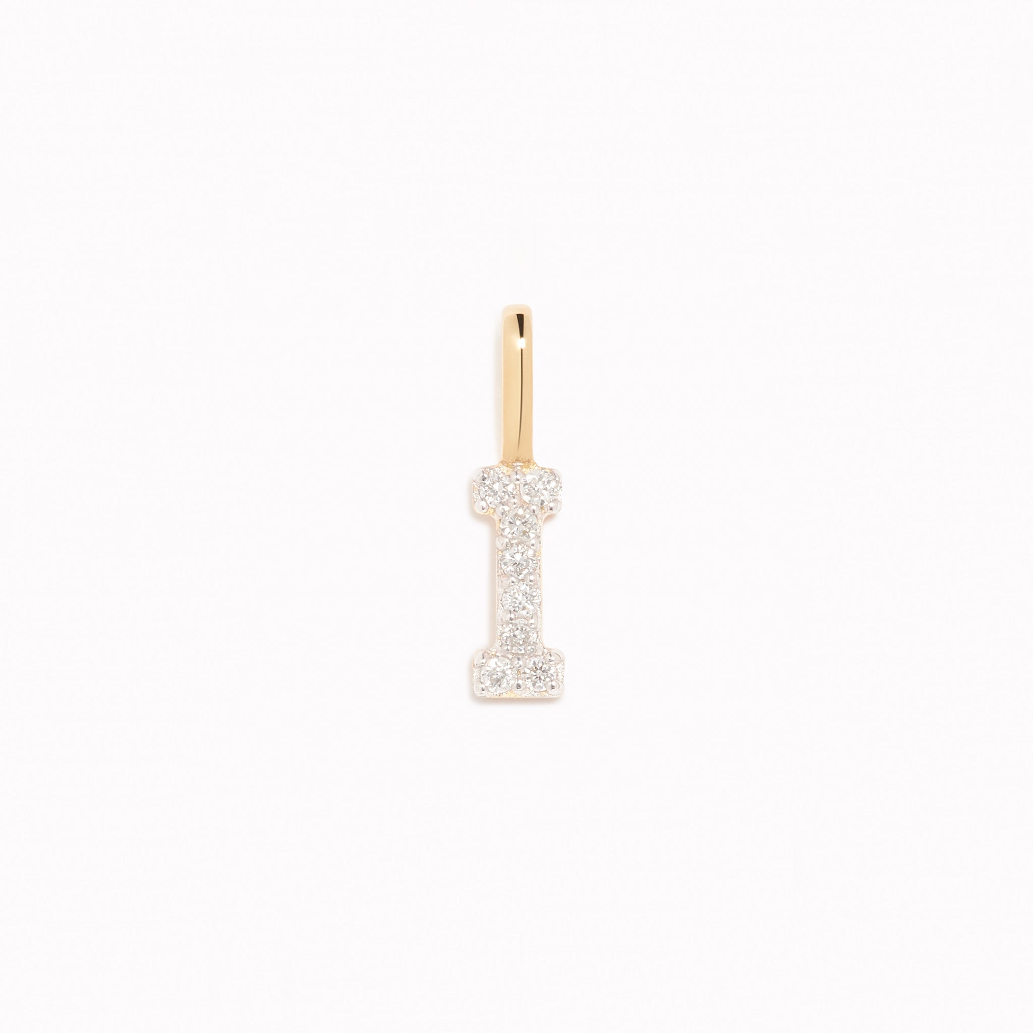 Lab Grown Diamond Initial Pendant 14k Gold - I