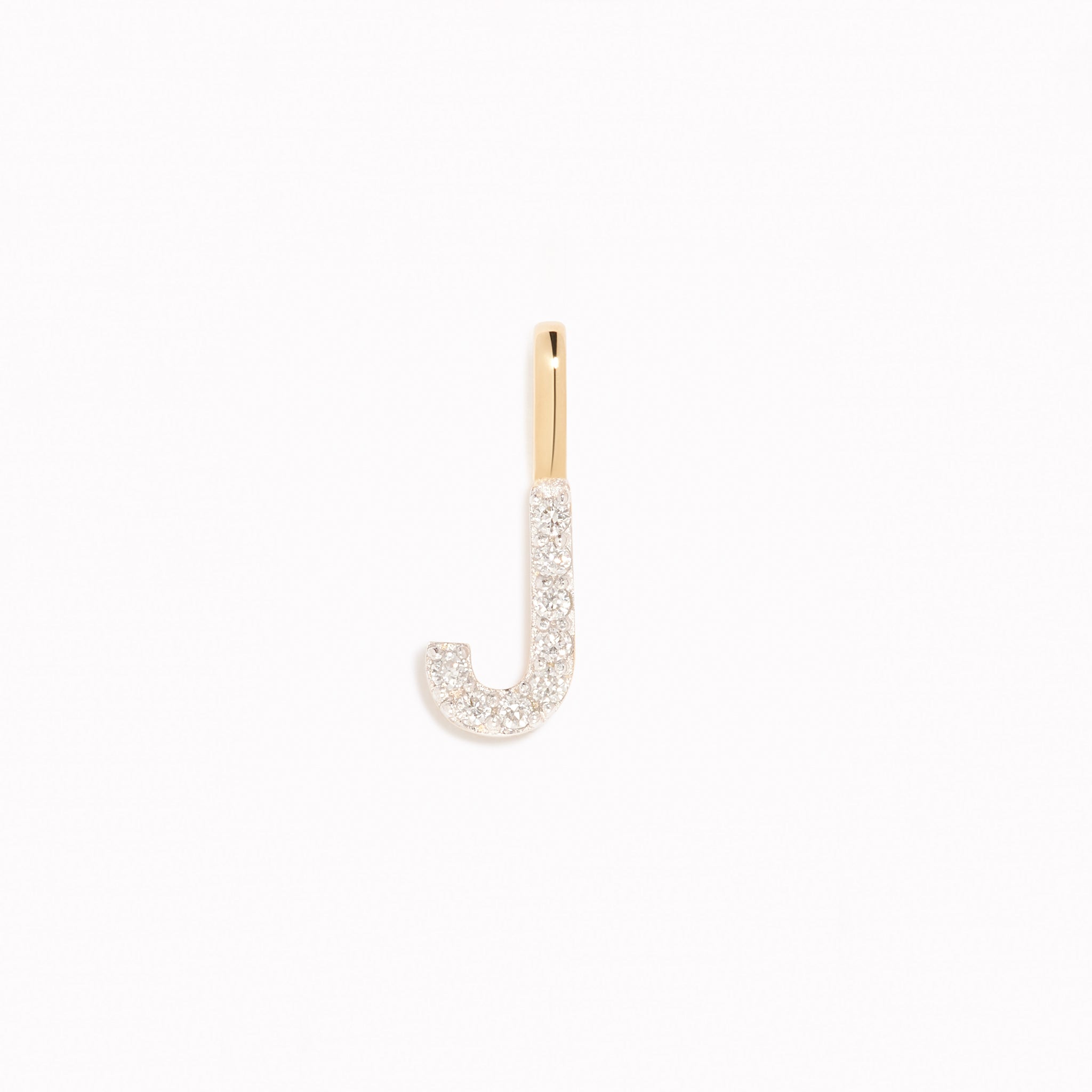 Lab Grown Diamond Initial Pendant 14k Gold - J