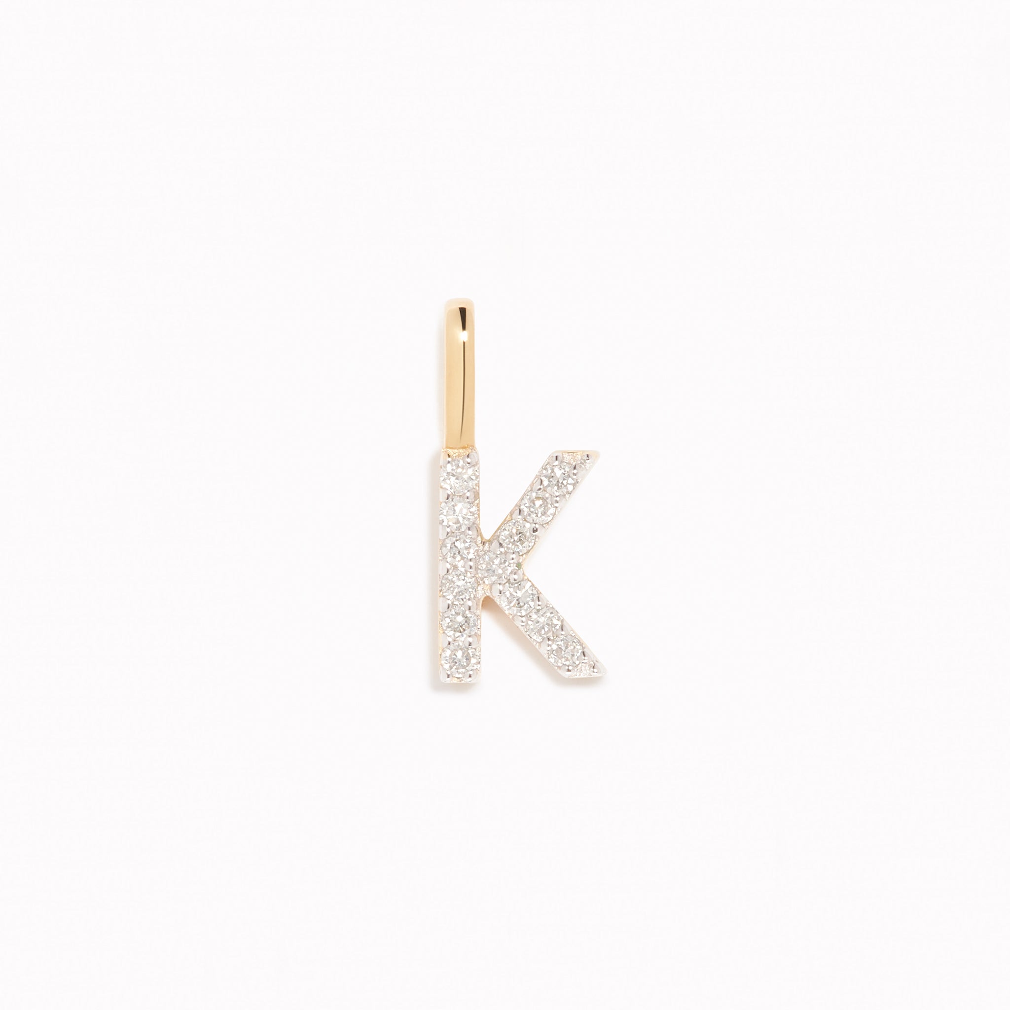 Lab Grown Diamond Initial Pendant 14k Gold - K