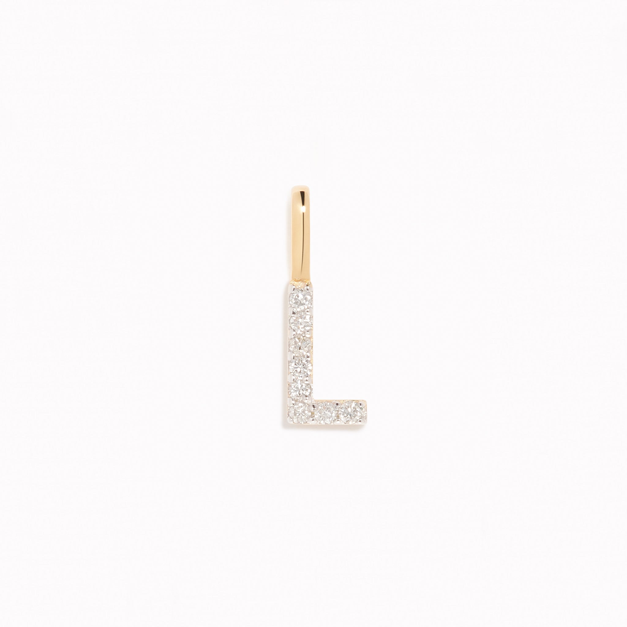 Lab Grown Diamond Initial Pendant 14k Gold - L