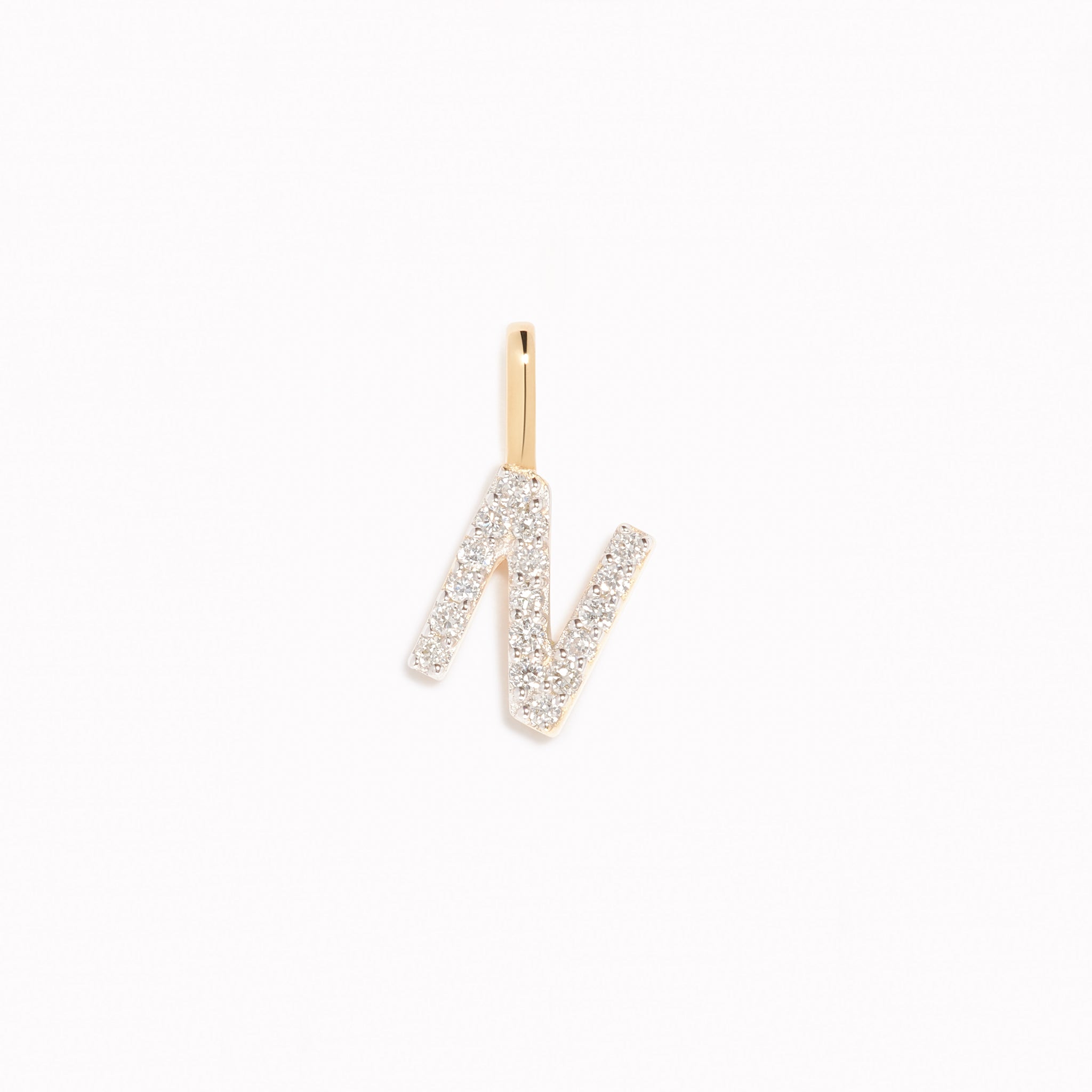 Lab Grown Diamond Initial Pendant 14k Gold - N