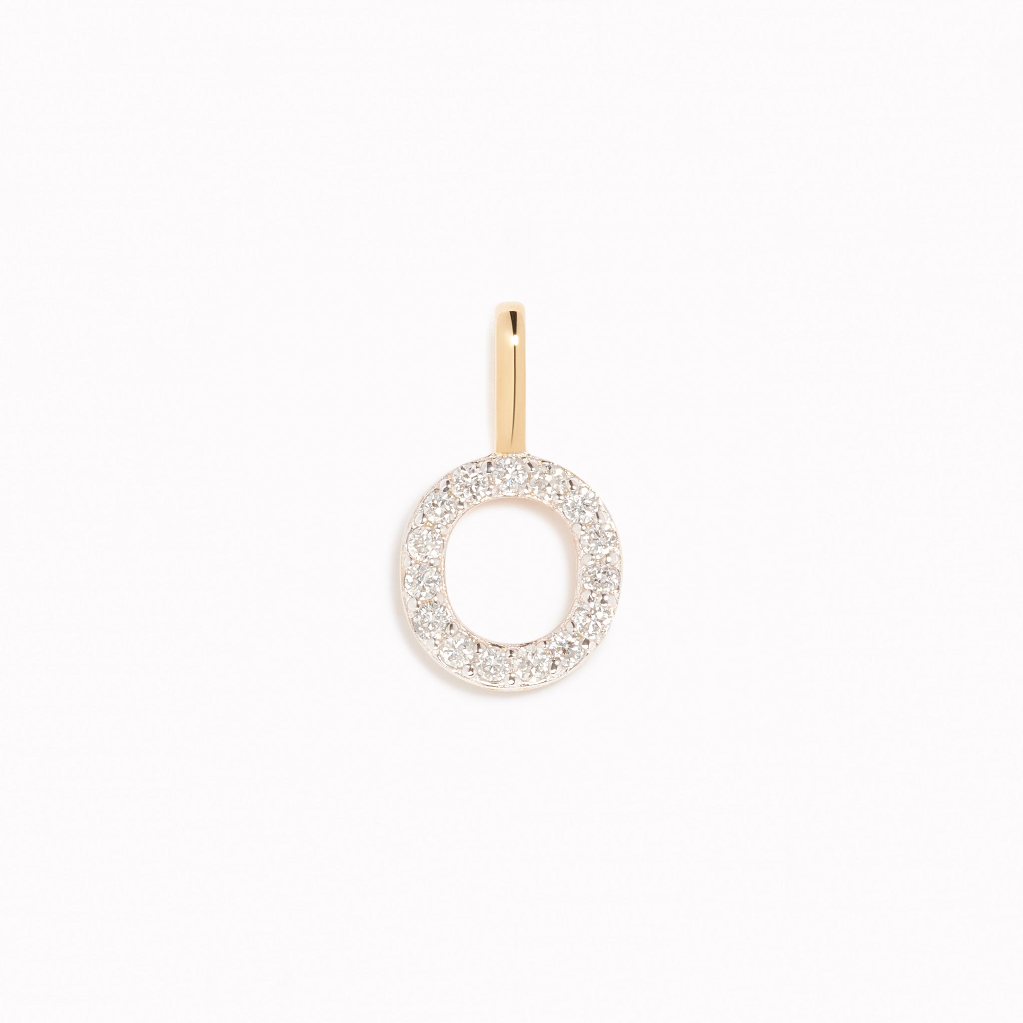 Lab Grown Diamond Initial Pendant 14k Gold - O