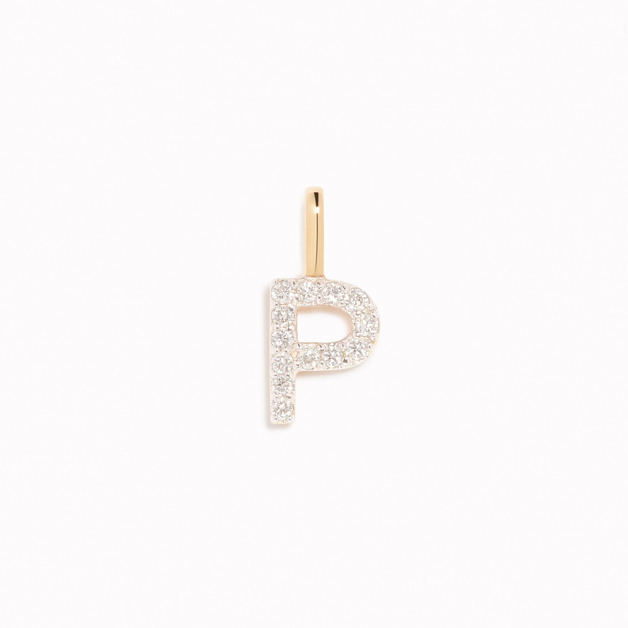 Lab Grown Diamond Initial Pendant 14k Gold - P