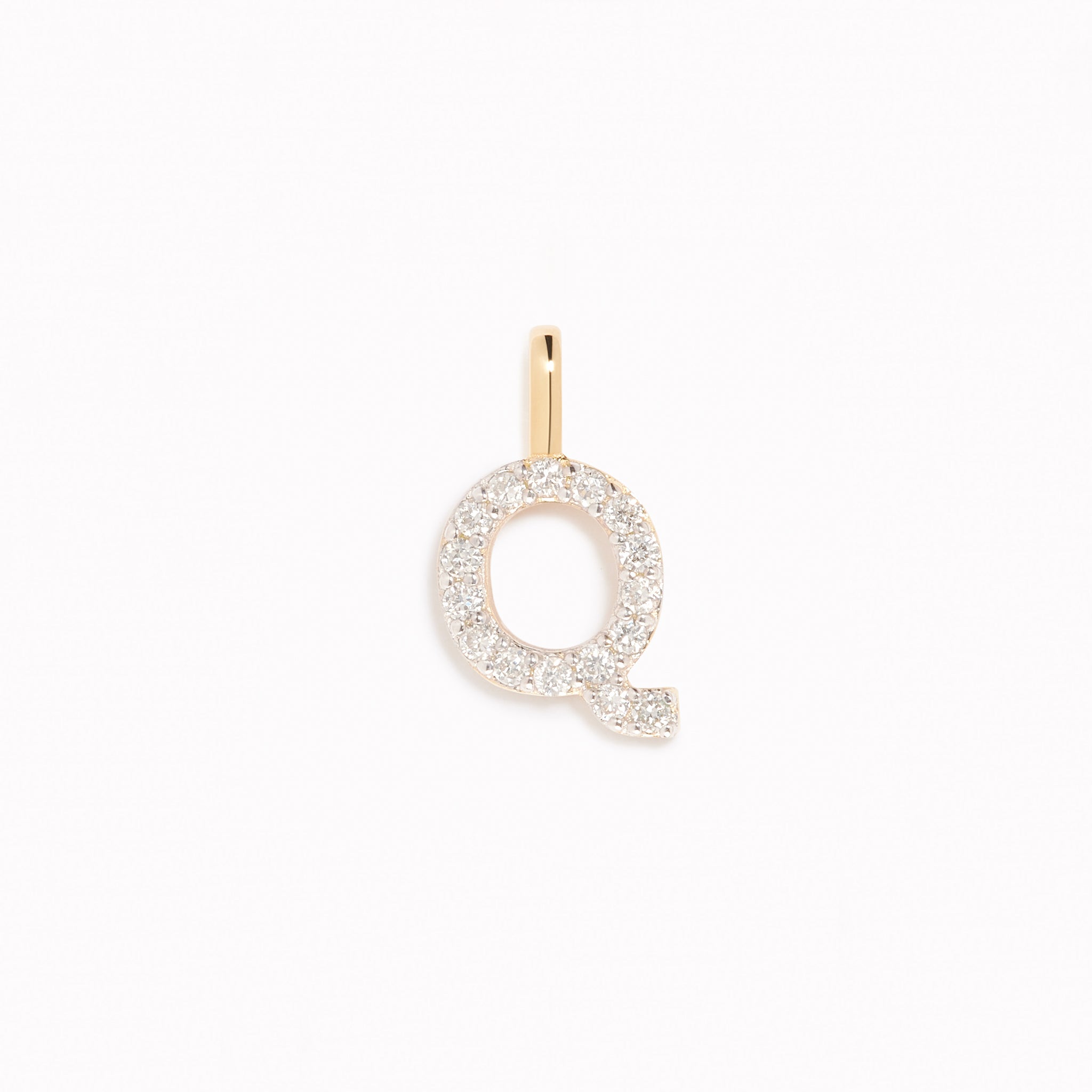 Lab Grown Diamond Initial Pendant 14k Gold - Q