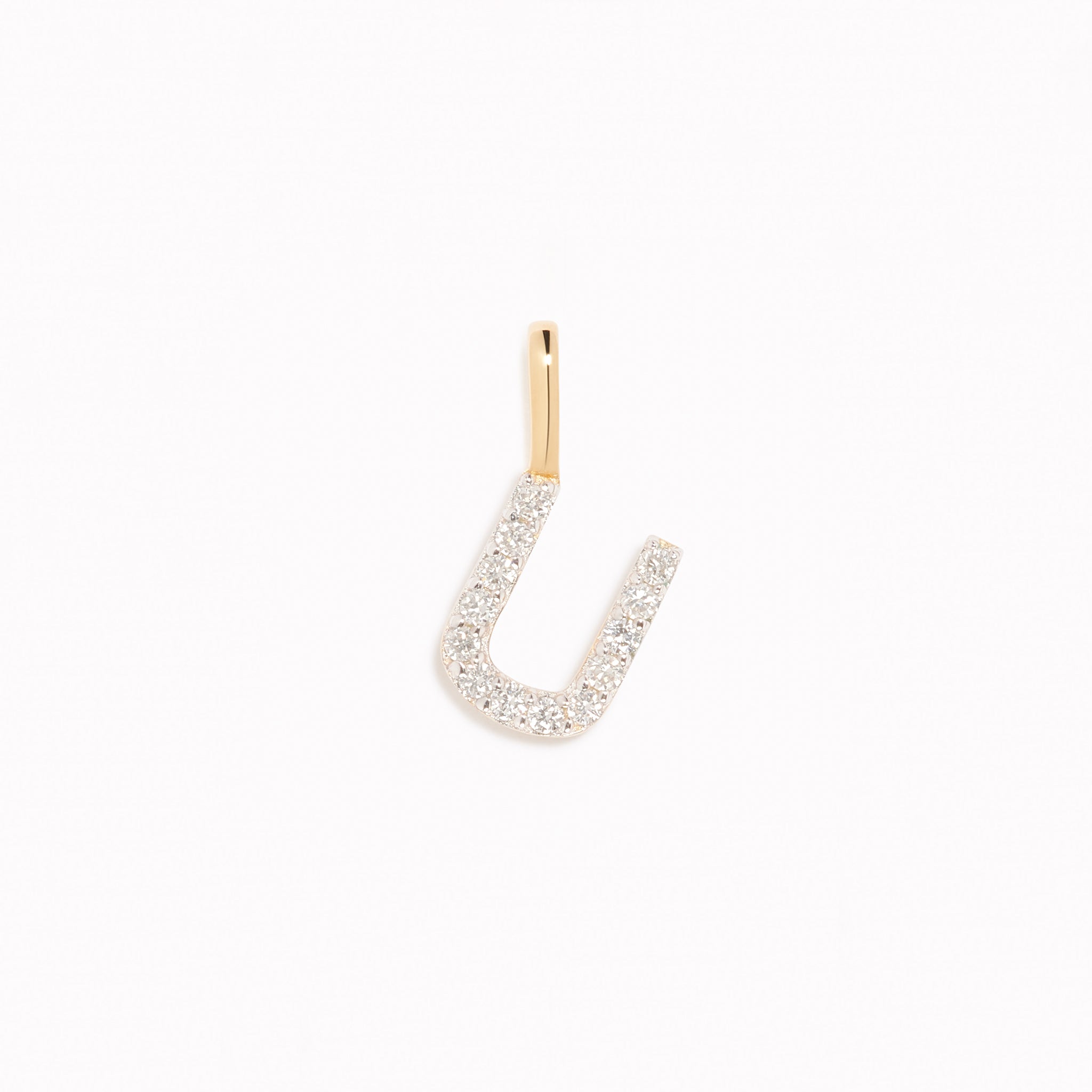Lab Grown Diamond Initial Pendant 14k Gold - U