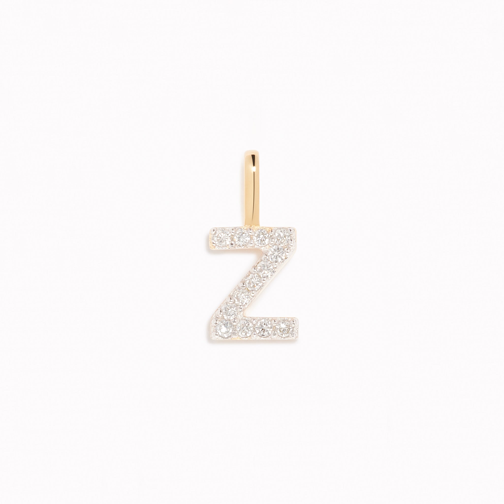 Lab Grown Diamond Initial Pendant 14k Gold - Z