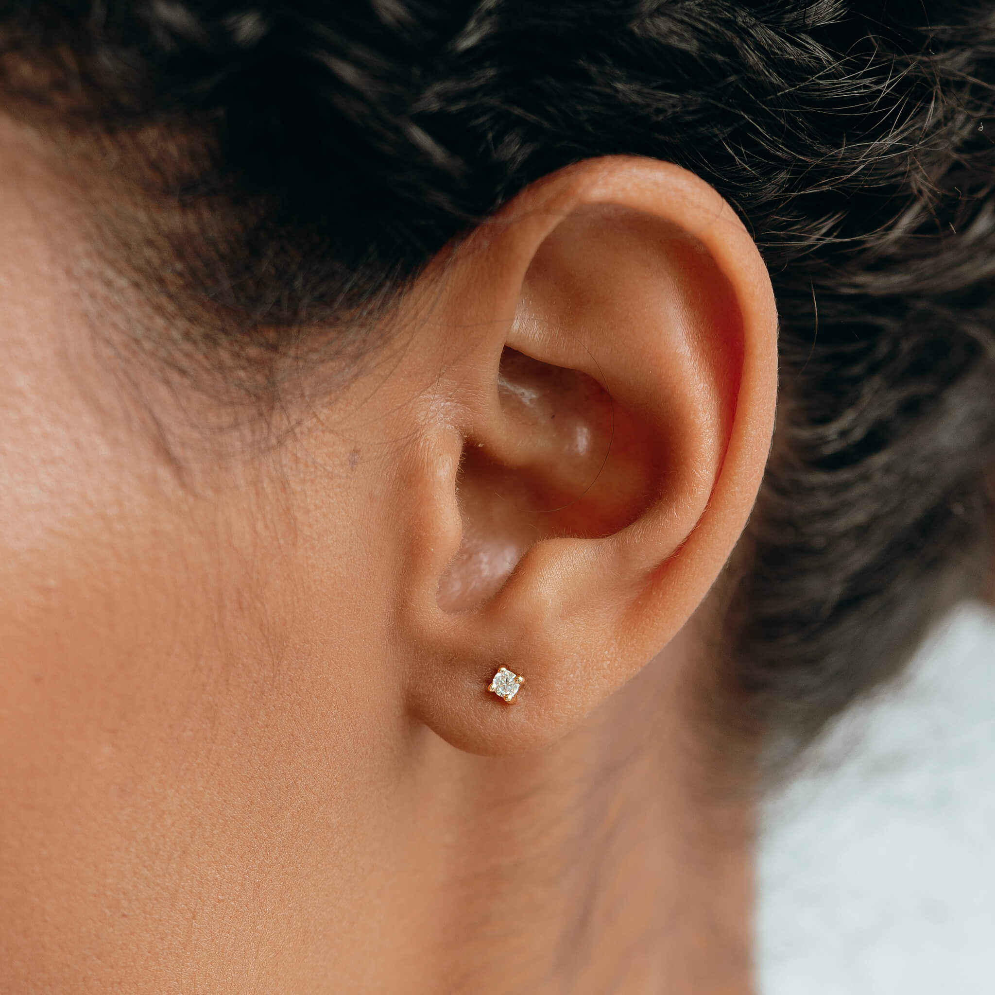 14k Yellow Gold Lab Grown Diamond Stud Earrings 2.5mm - Aria
