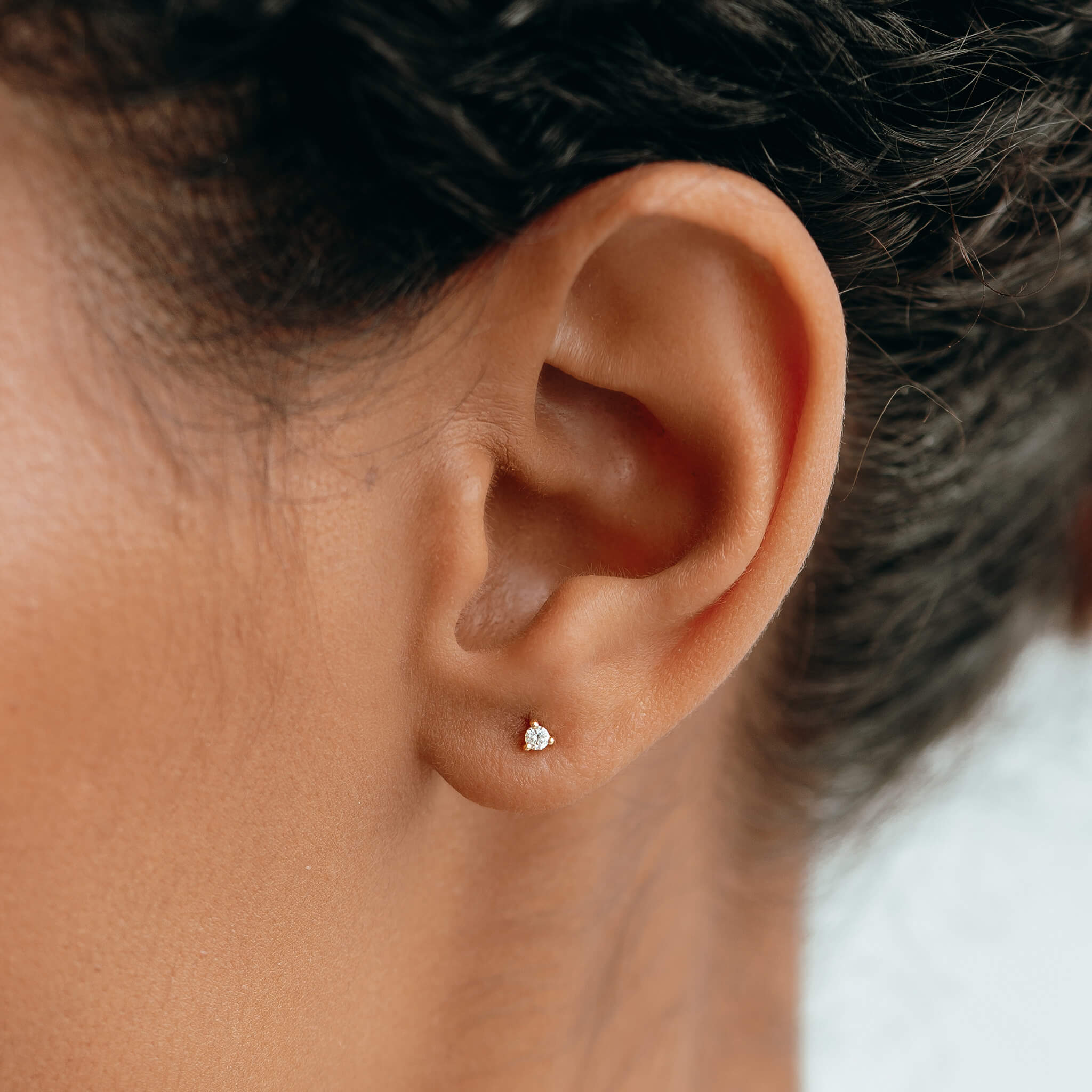 14k Yellow Gold Lab Grown Diamond Stud Earrings 2mm - Aria