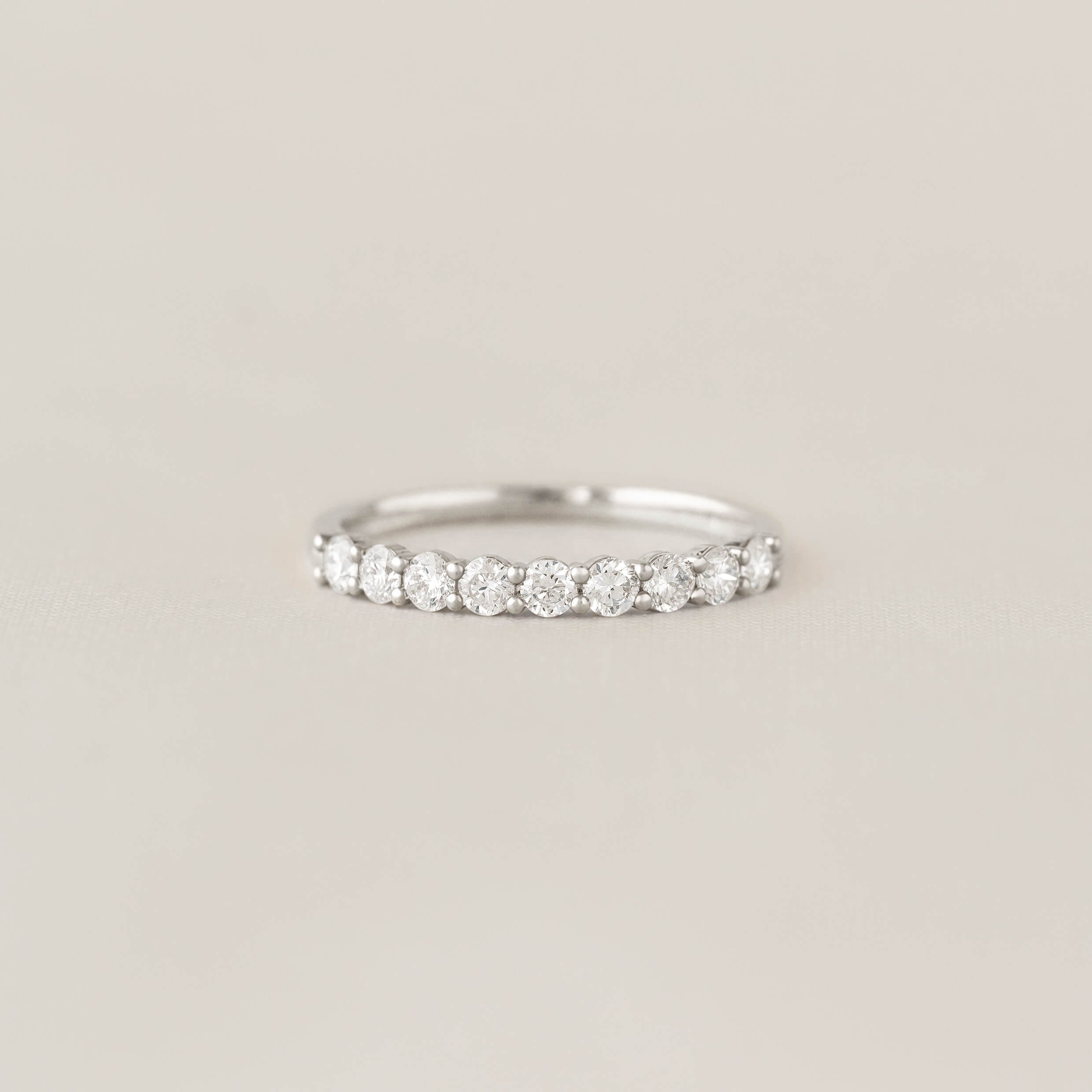 Lab Grown Diamond Half Eternity Ring 14k White Gold - Maiken