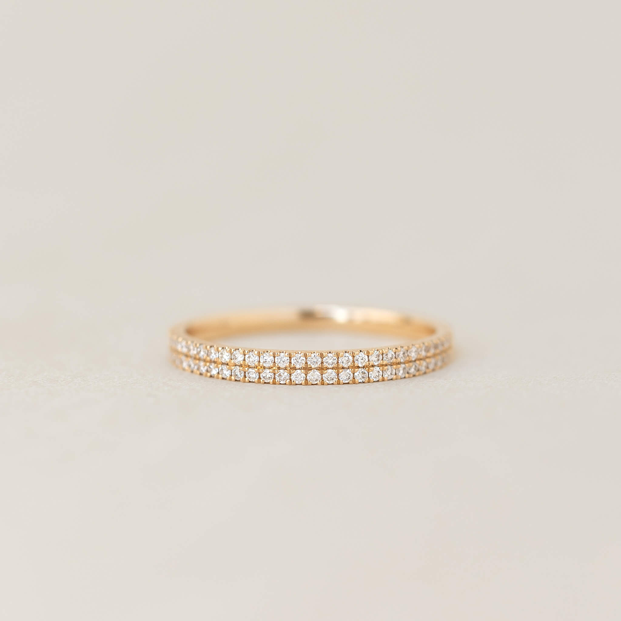 Double Band Half Eternity Lab Grown Diamond Ring 14k Gold - Filippa