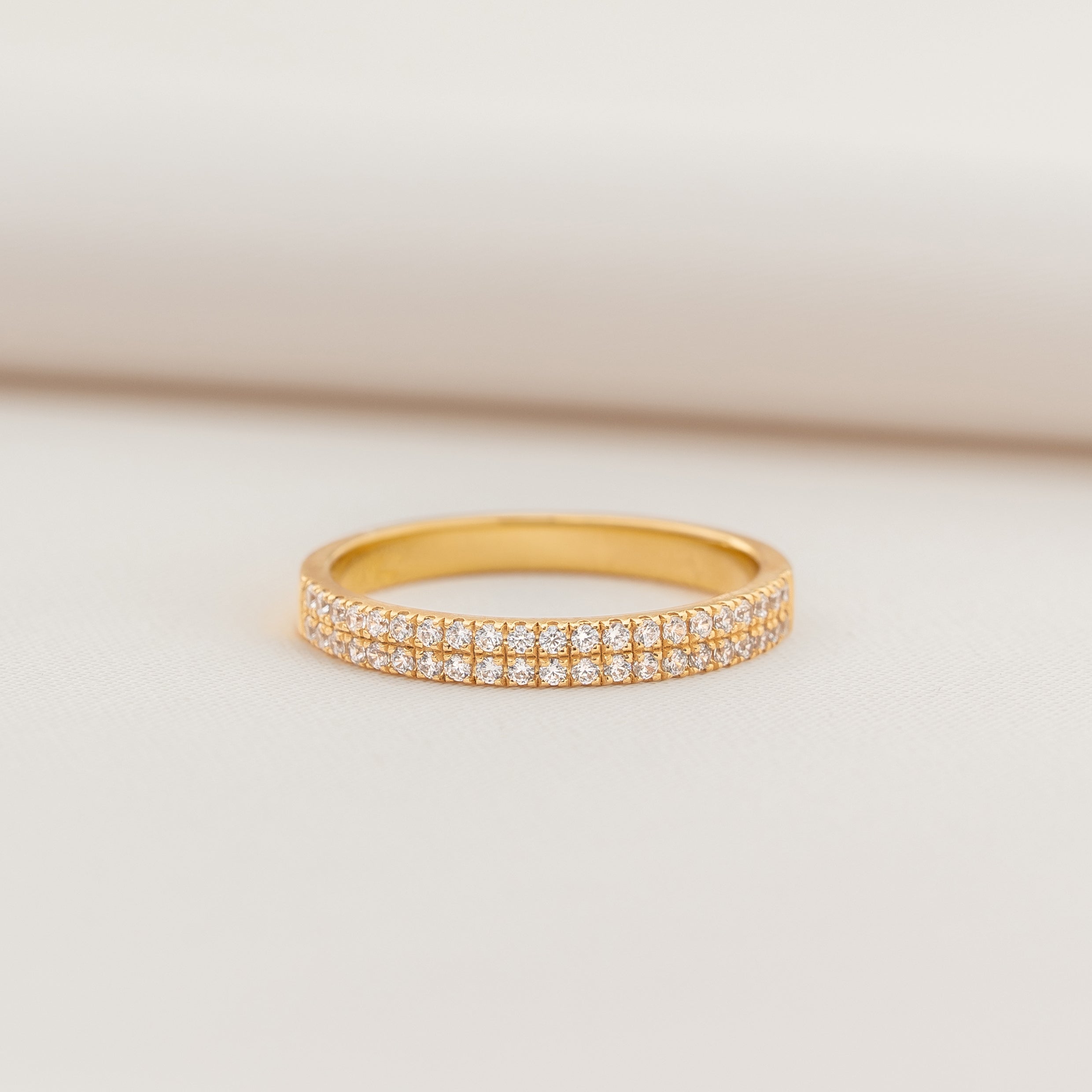 Double Band Half Eternity Ring - Portia