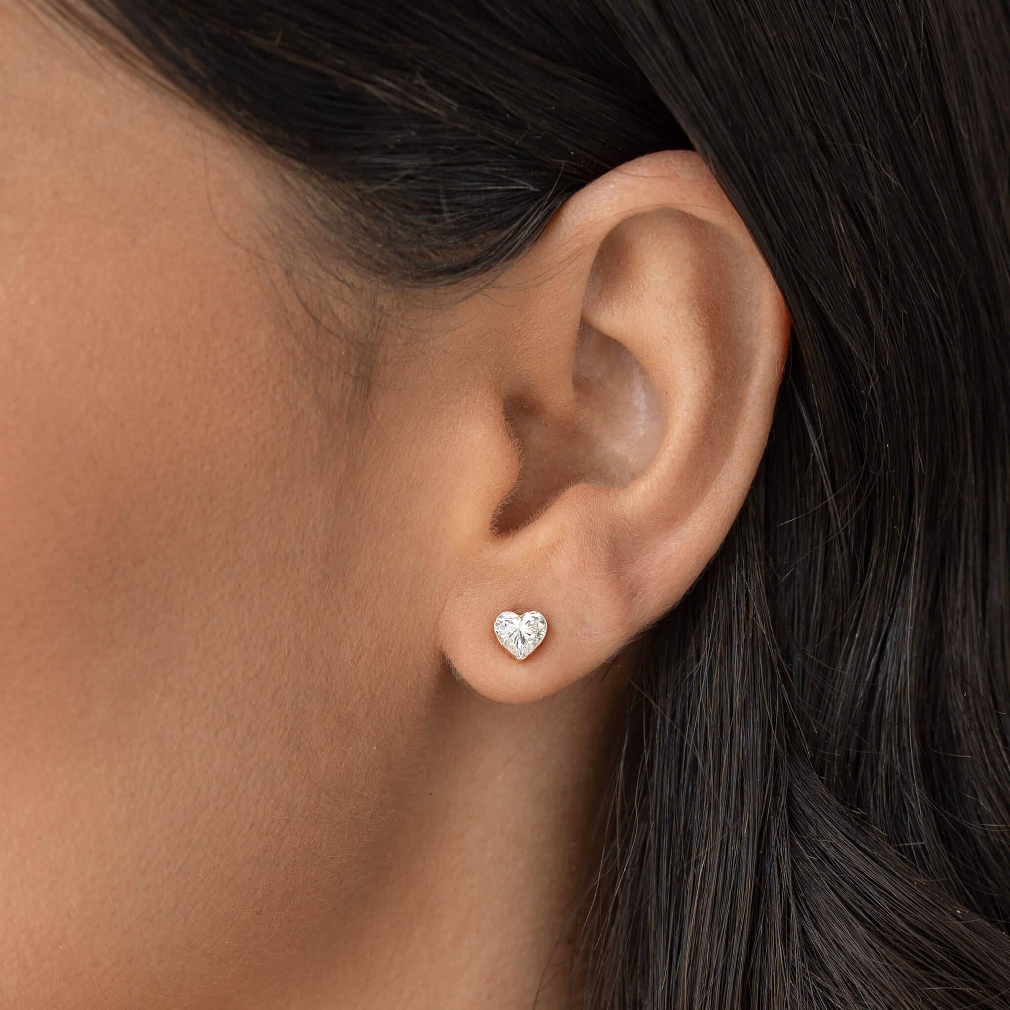 Heart-Shaped Lab Grown Diamond Stud Earrings 14k Gold (1 ct tw) - Delaney