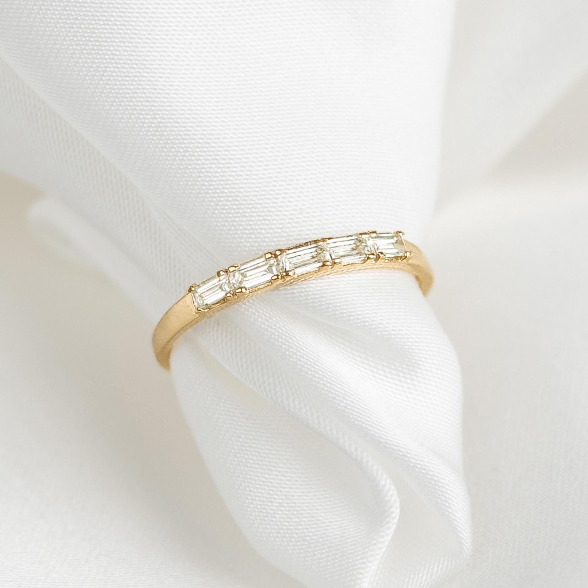 Baguette Lab Grown Diamond Ring 14k Gold - Julie