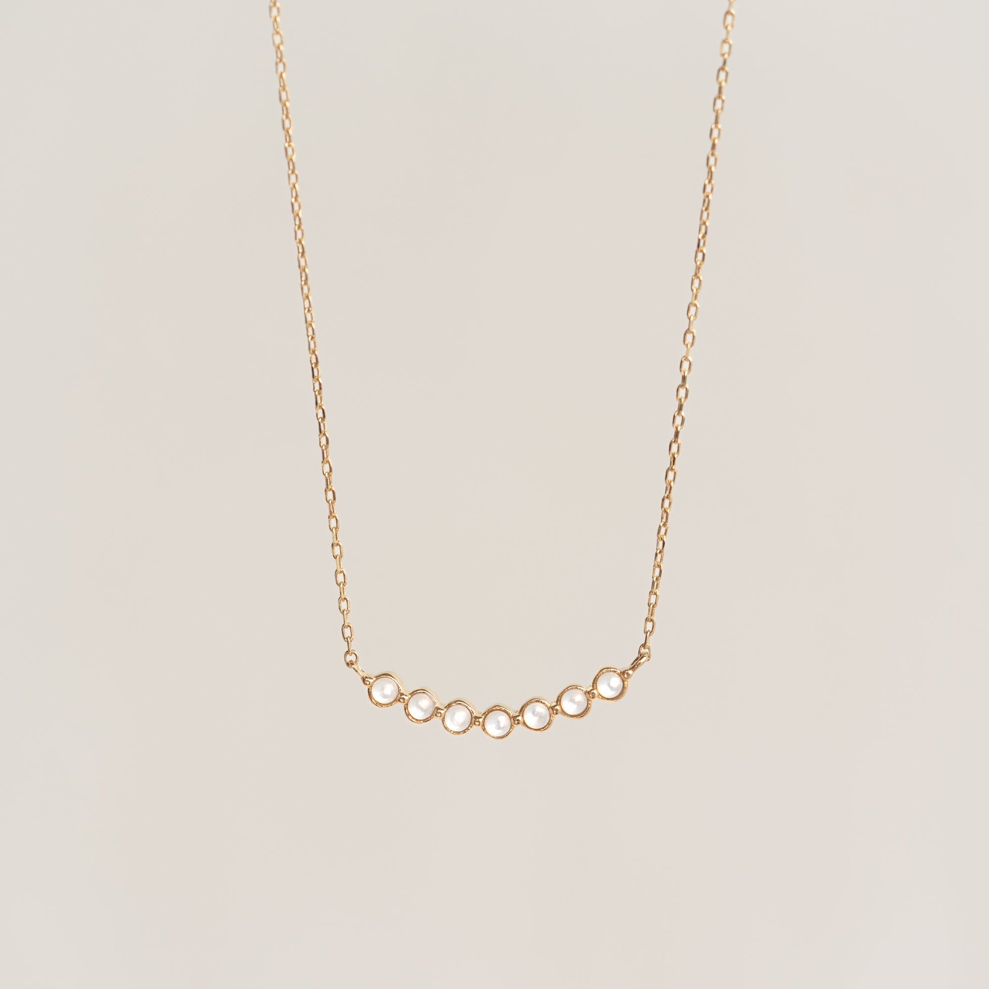 June Birthstone Necklace 14k Gold - Mother of Pearl