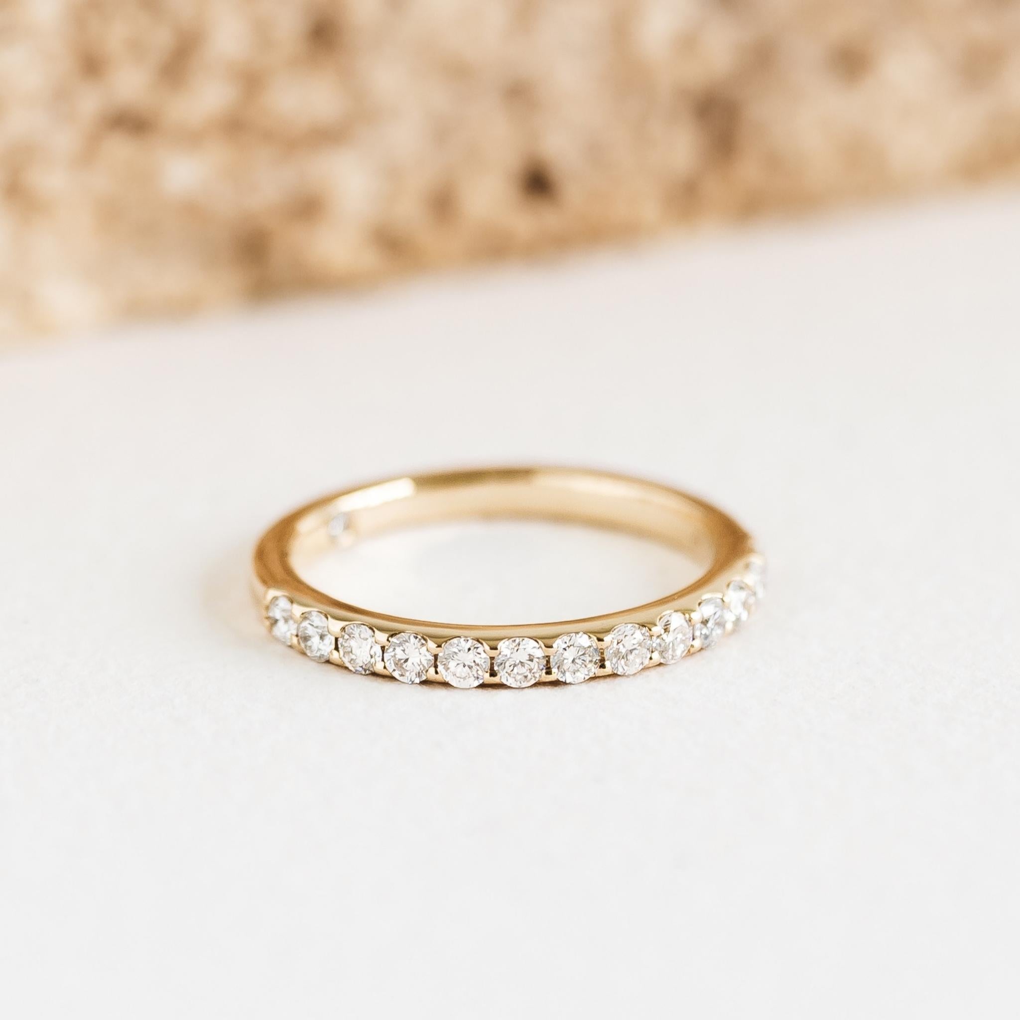 Lab Grown Diamond Half Eternity Ring 14k Gold - Isa