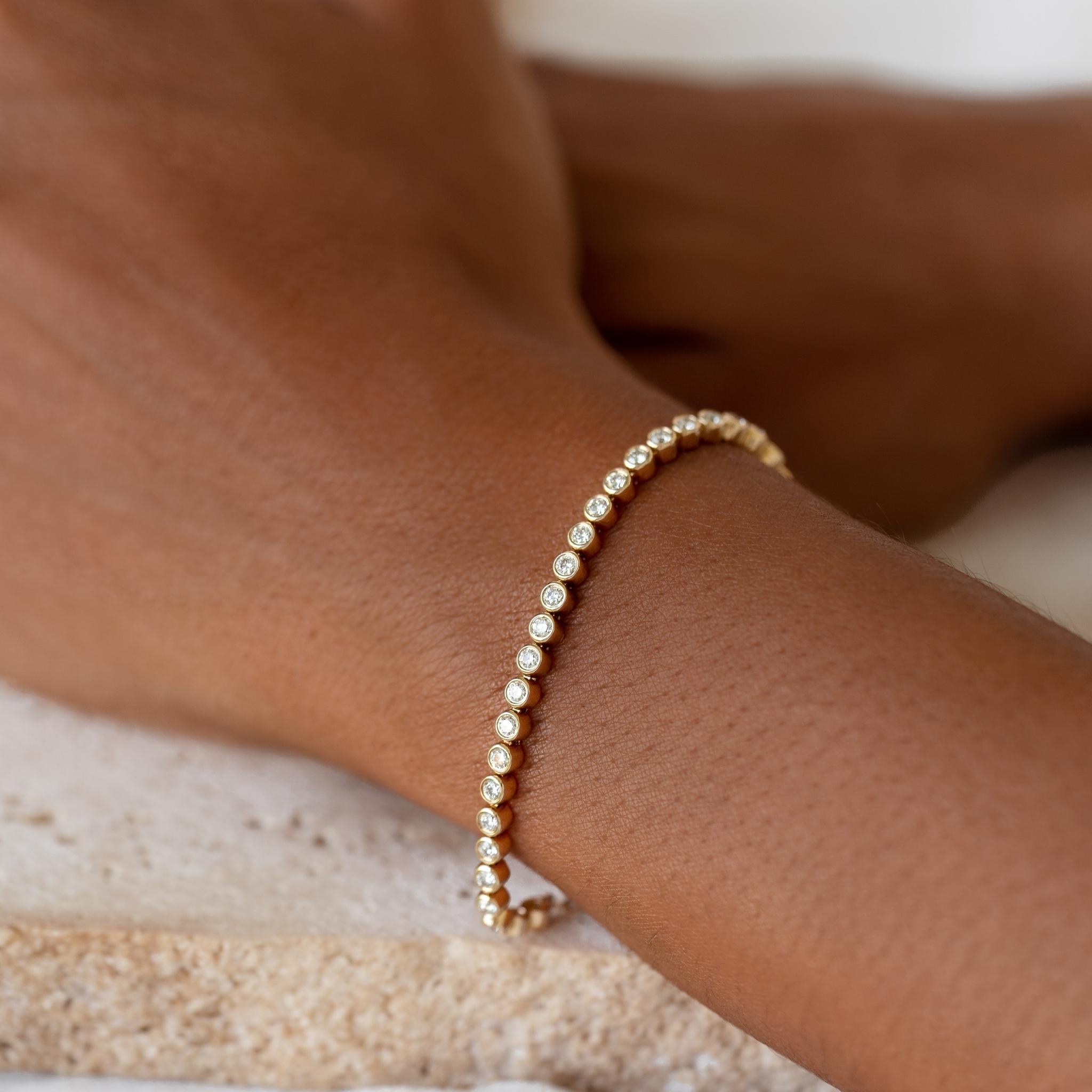 Half Lab Grown Diamond Tennis Bracelet 14k Yellow Gold (0.9 - 1.0 ct tw)
