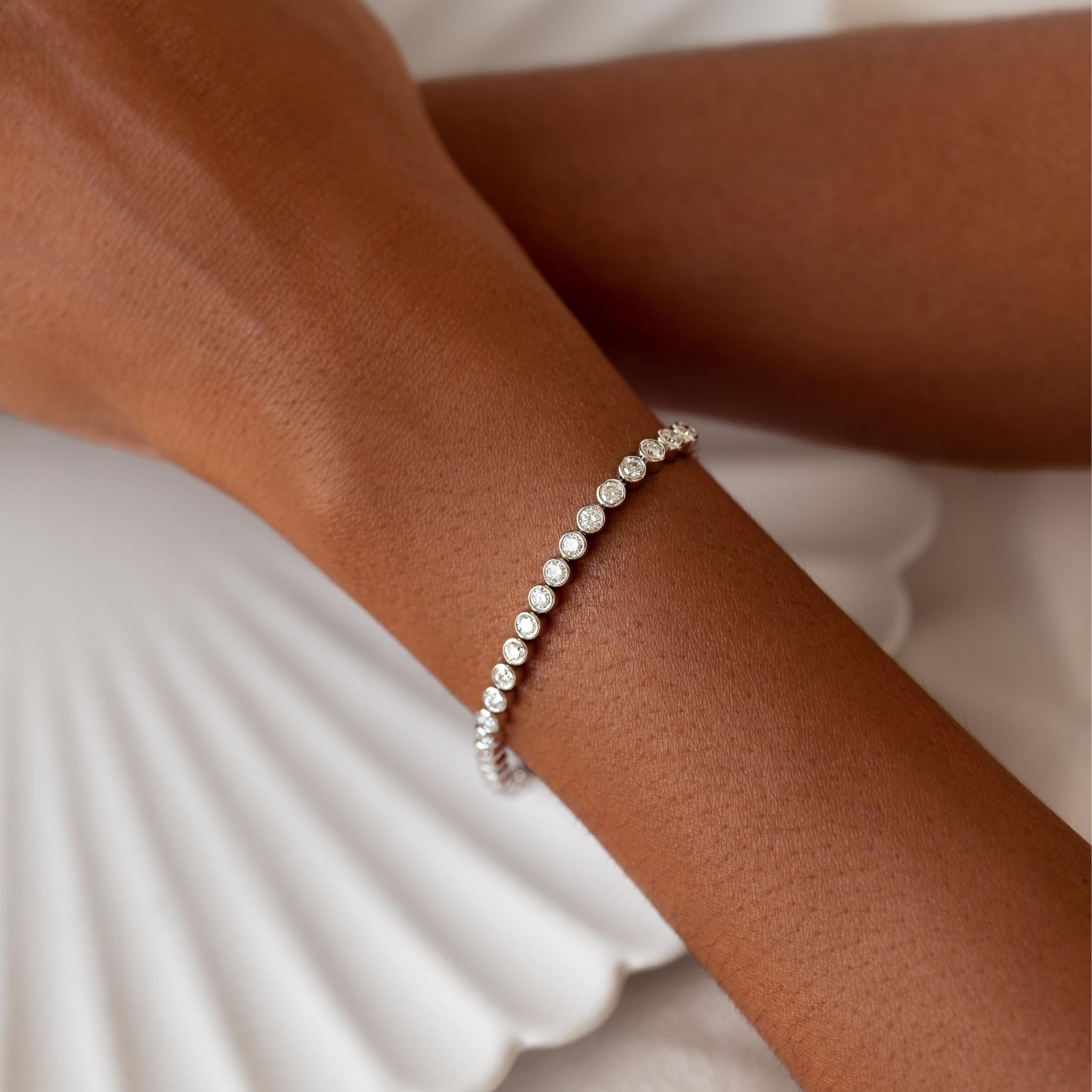 Half Lab Grown Diamond Tennis Bracelet 14k White Gold (1.8 - 2.0 ct tw)