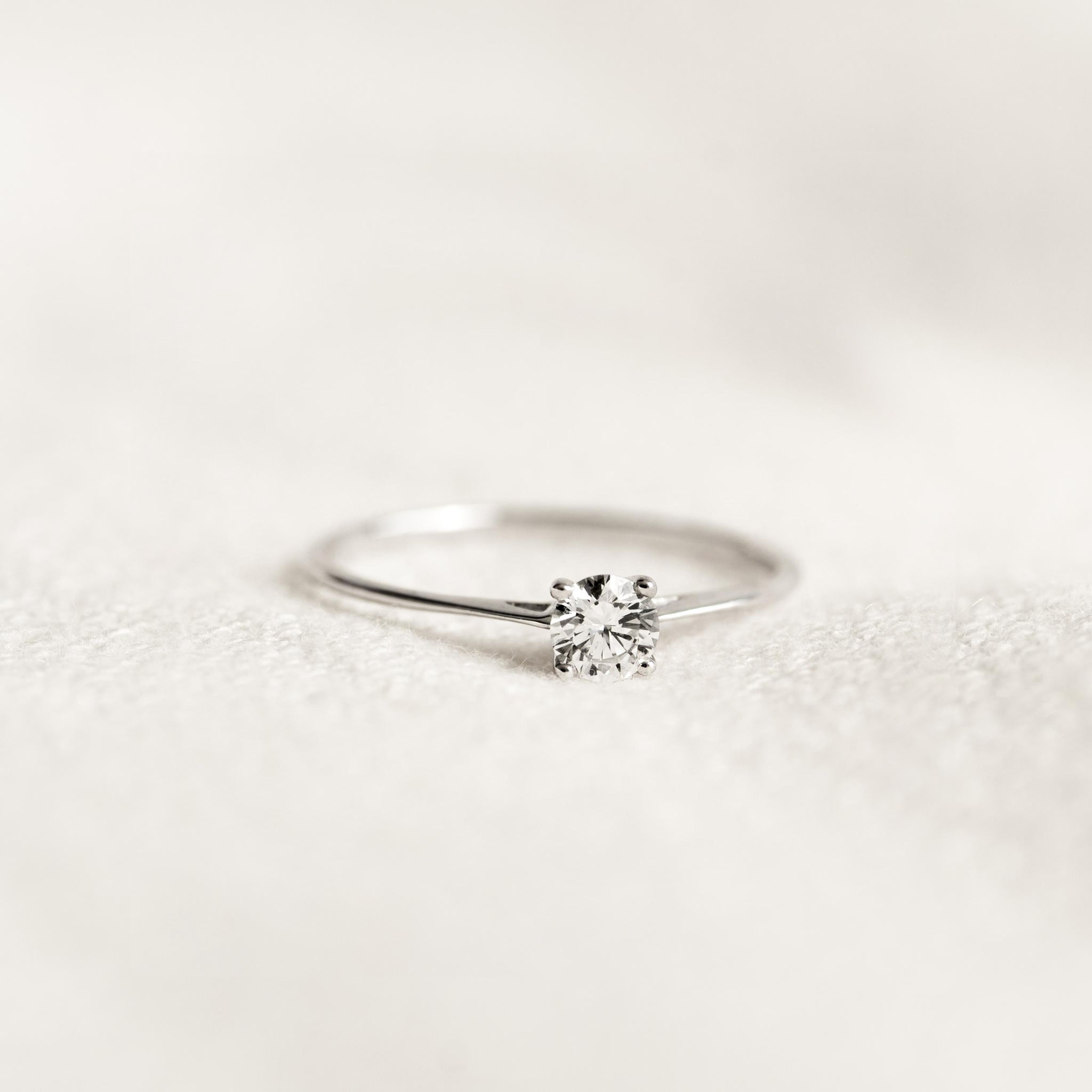 Lab Grown Diamond Solitaire Ring White Gold