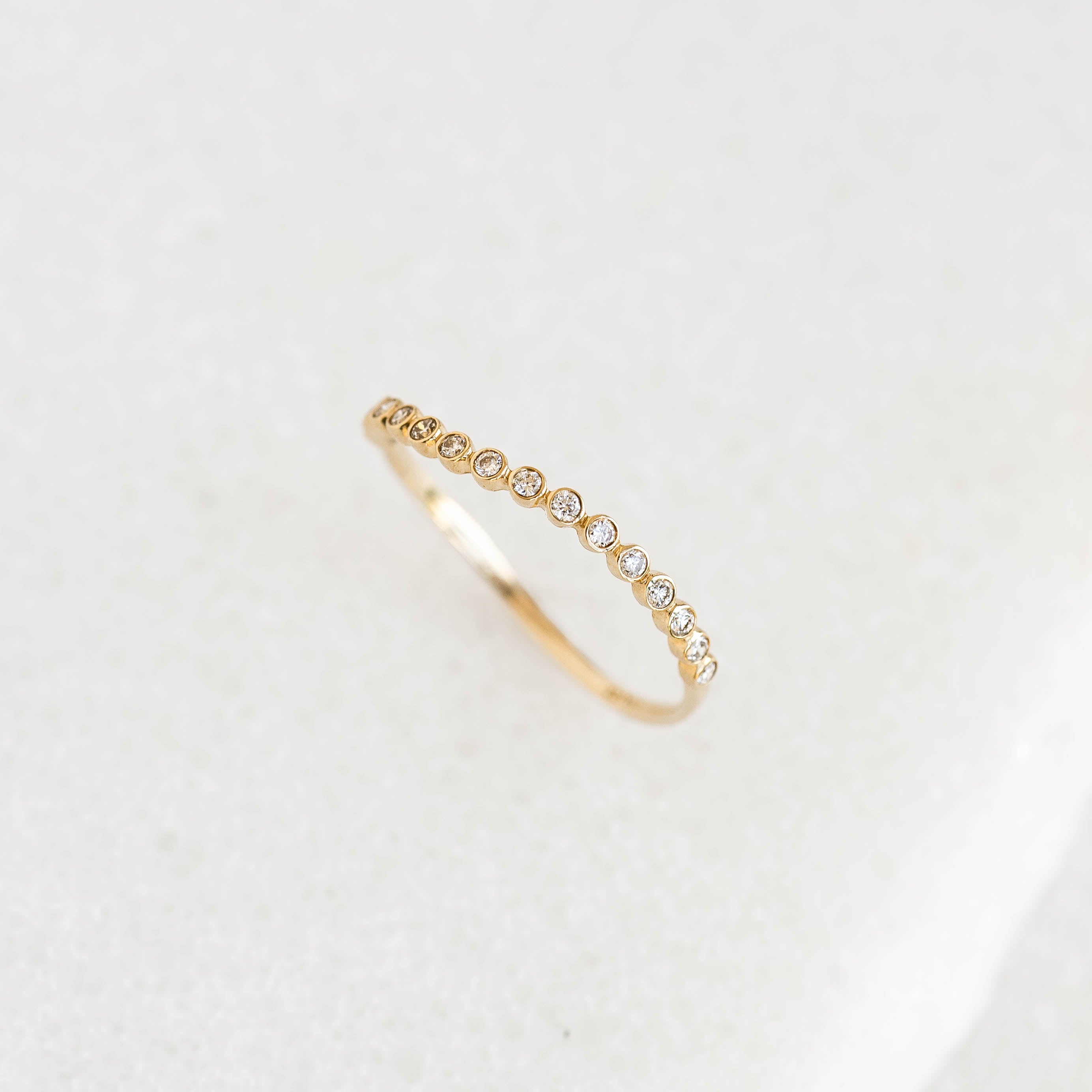 Lab Grown Diamond Wavy Ring 14k Gold - Amara