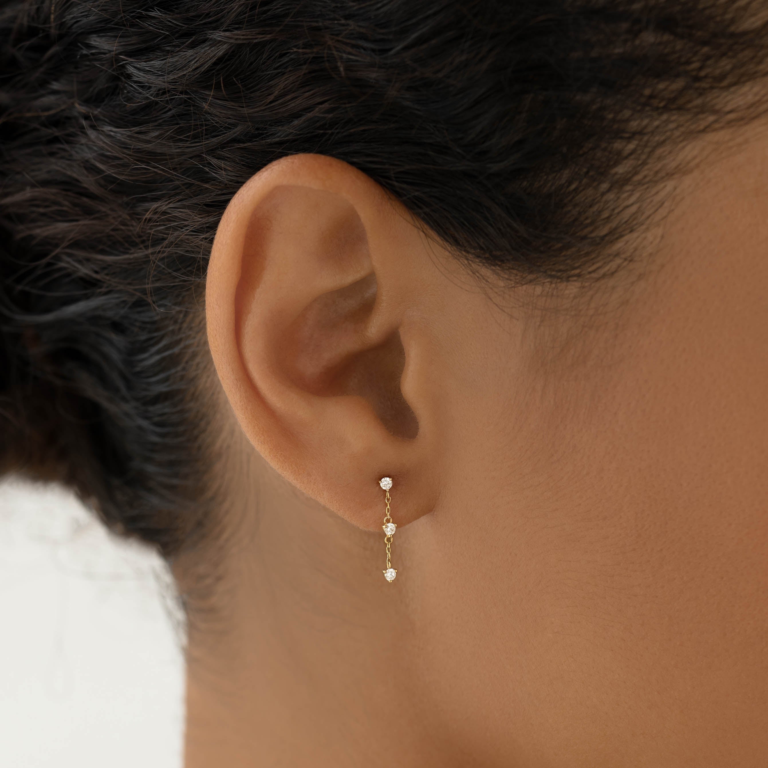 Lab Grown Diamond Drop Earrings 14k Gold - Alessia