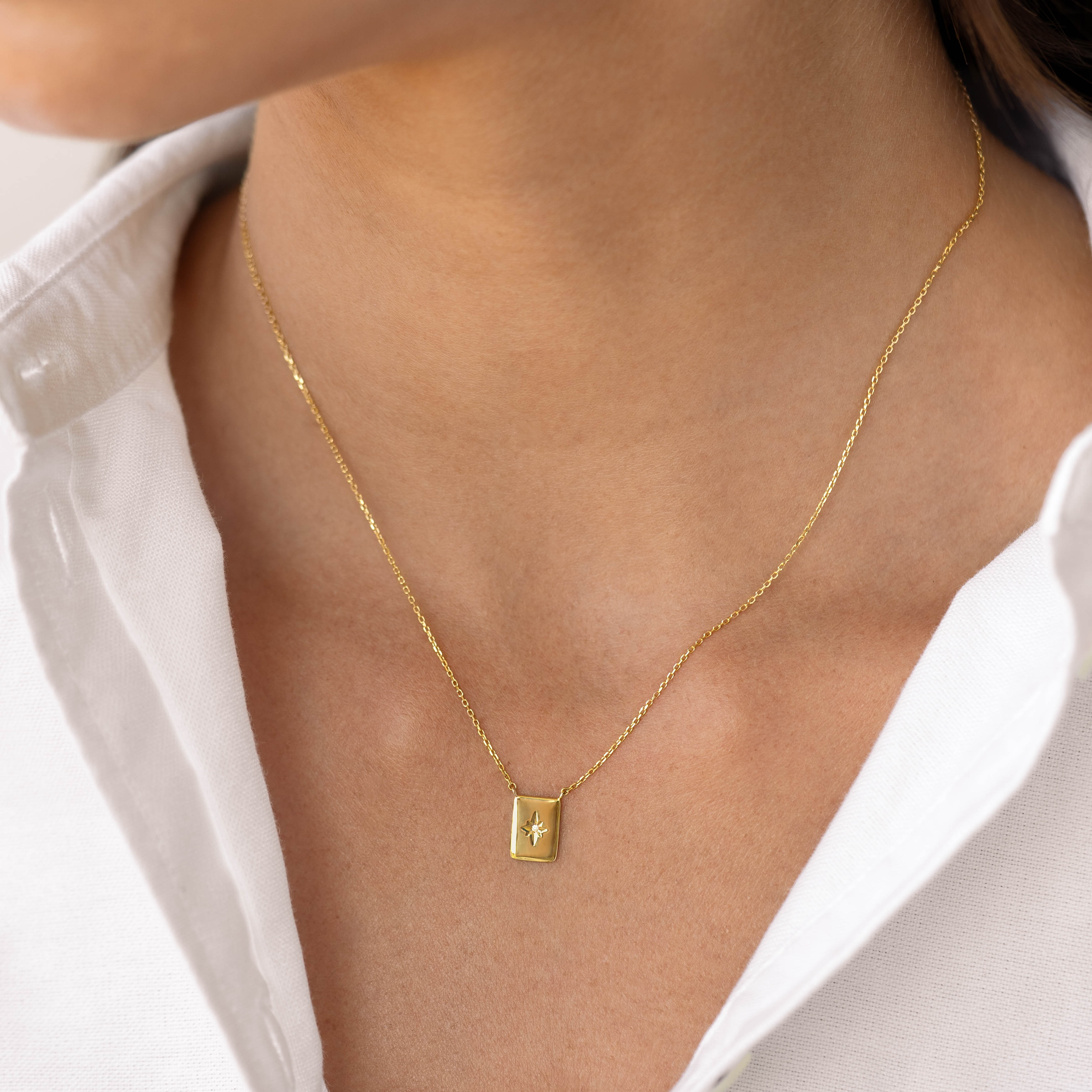 Lab Grown Diamond Star Necklace - Polaris