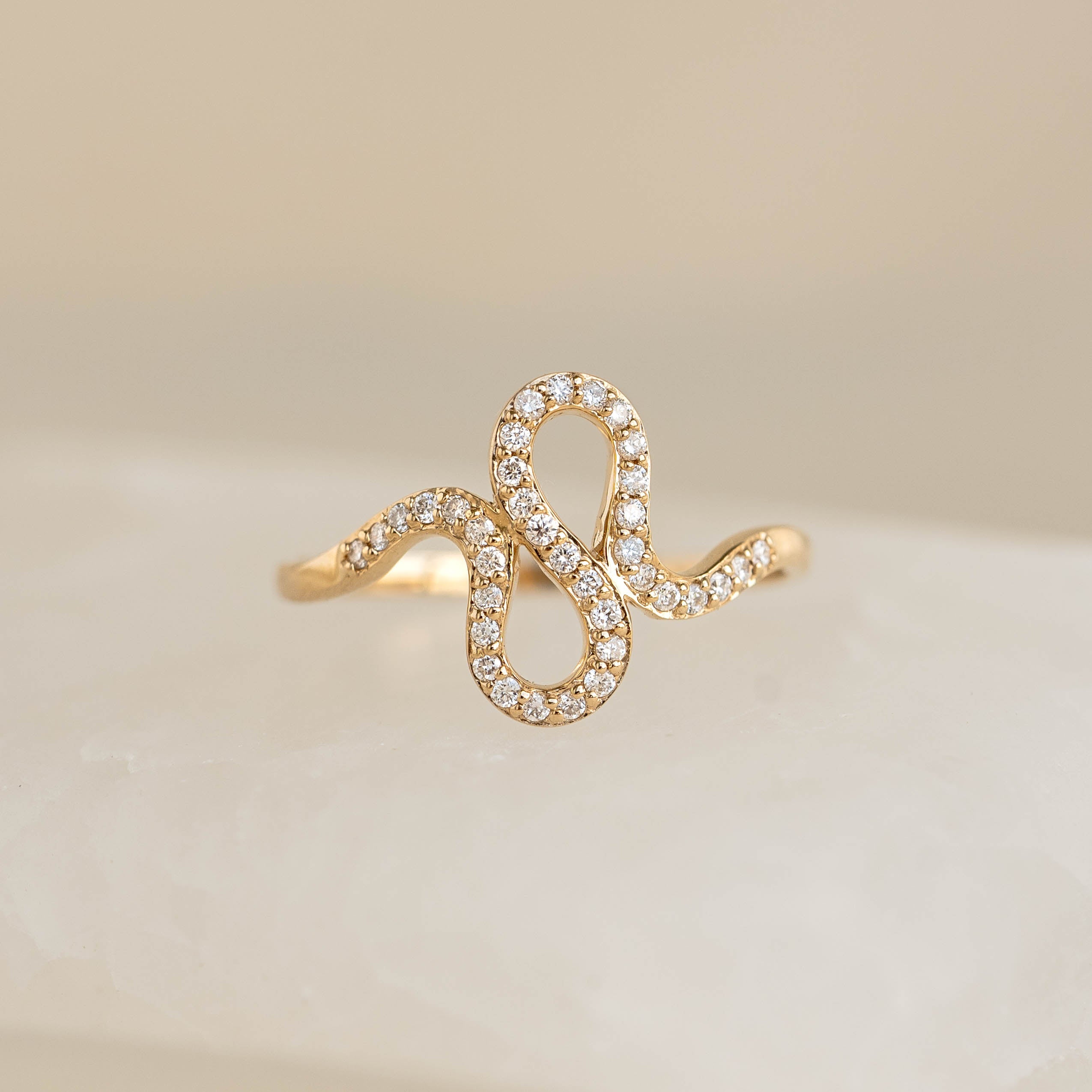 Lab Grown Diamond Squiggle Ring 14k Gold