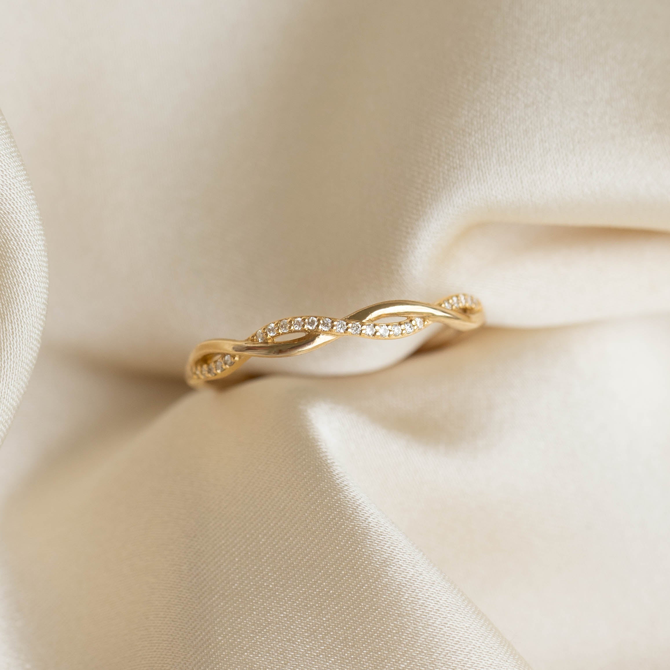 Lab Grown Diamond Twist Ring 14k Gold - Anais