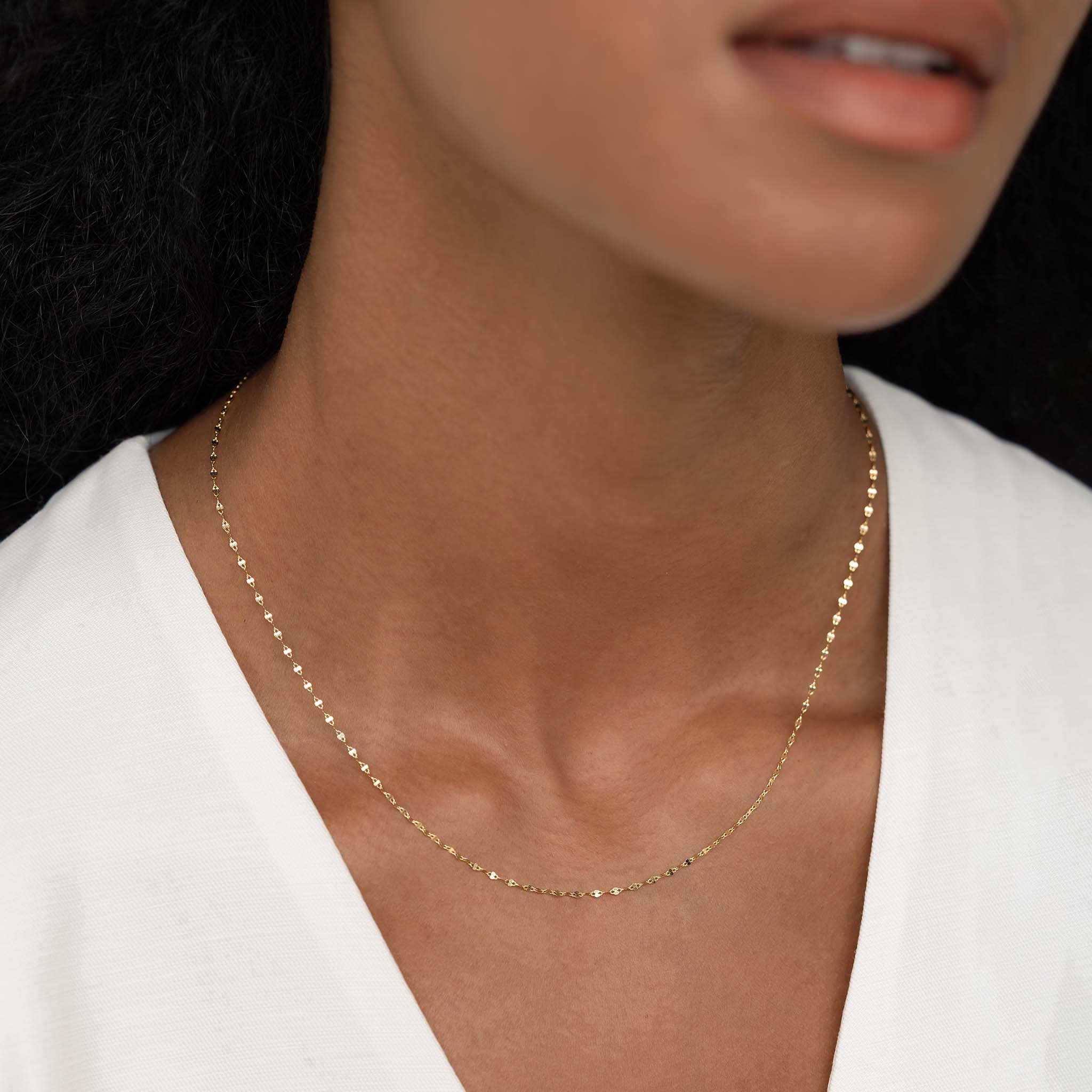 Mirror Chain Necklace 14k Gold - Mira