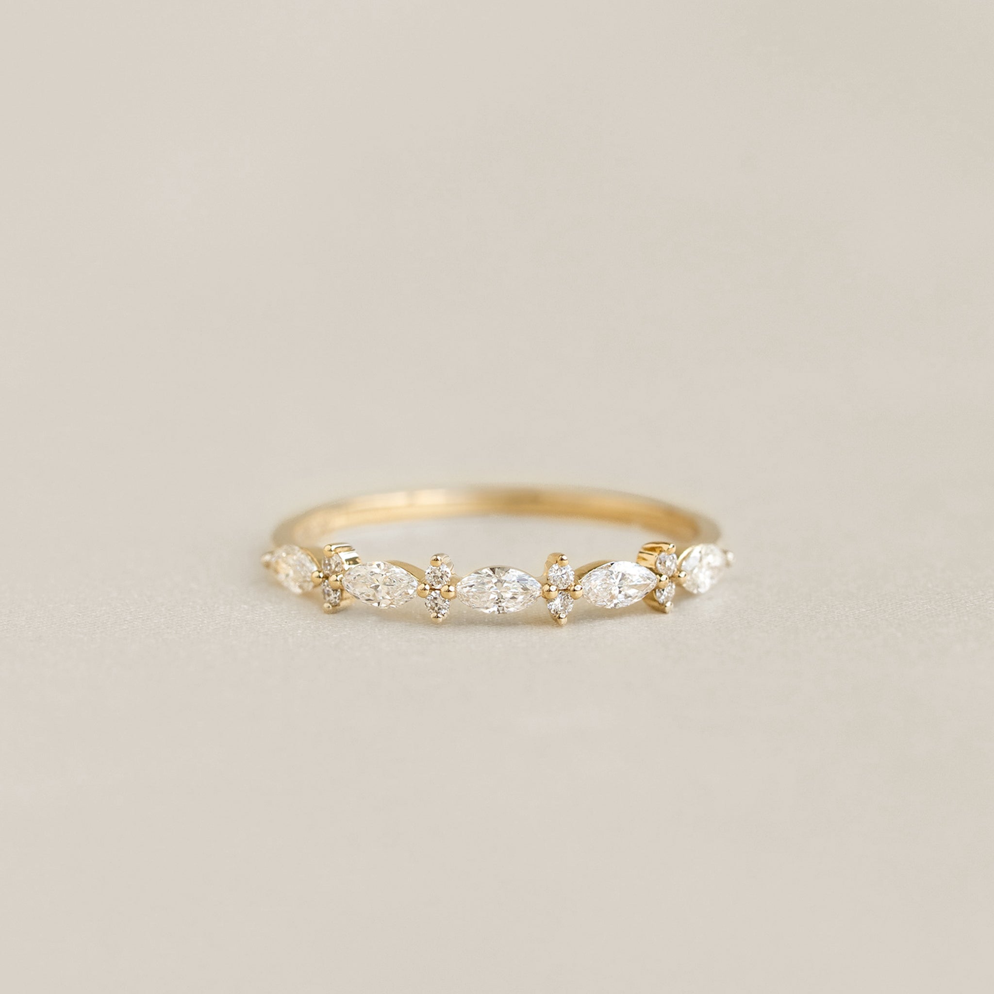 Marquise and Round Lab Grown Diamond Ring - Aurelia