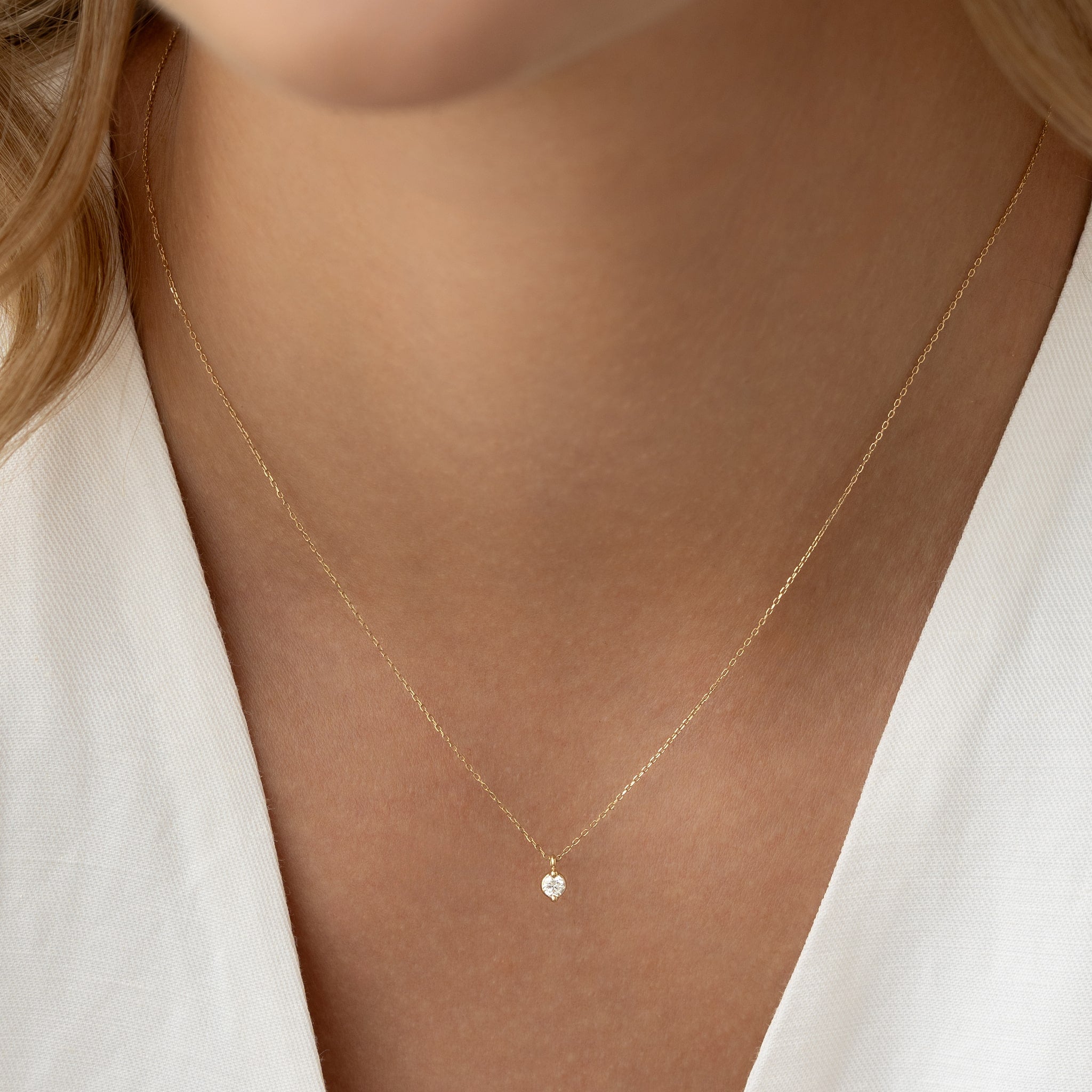 Lab Grown Diamond Pendant Necklace 14k Gold - Atiana