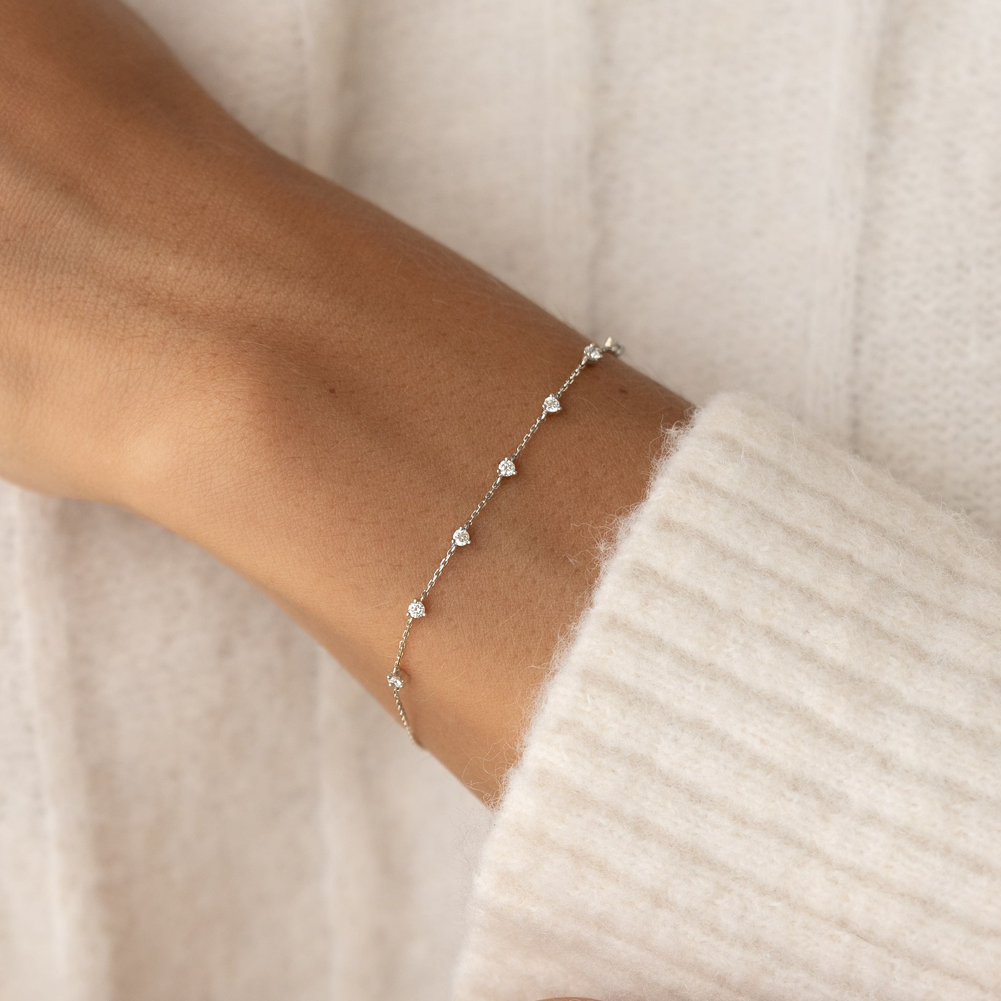 Lab Grown Diamond Bracelet White Gold - Lyra