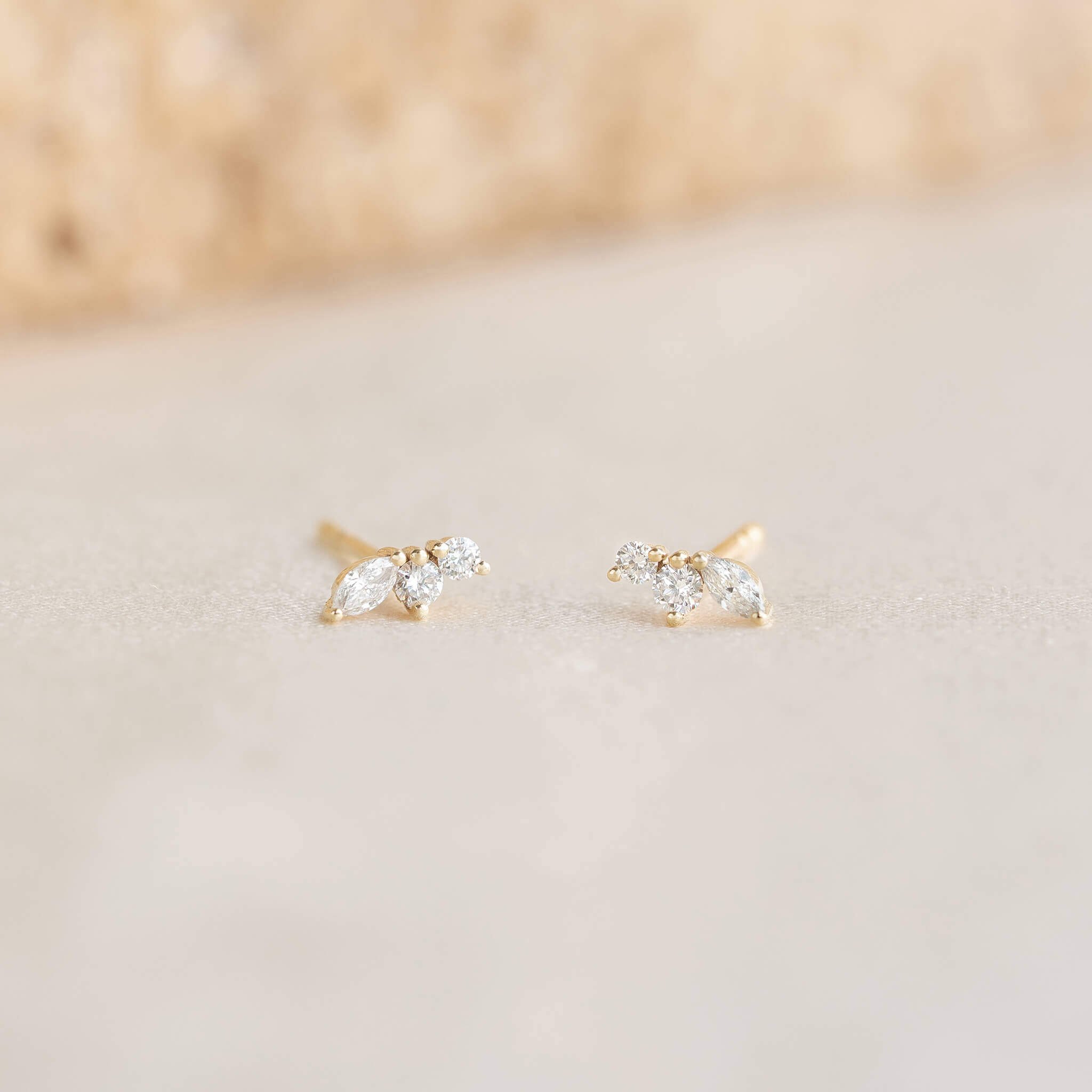 Lab Grown Diamond Wing Stud Earrings 10k Gold - Arabella