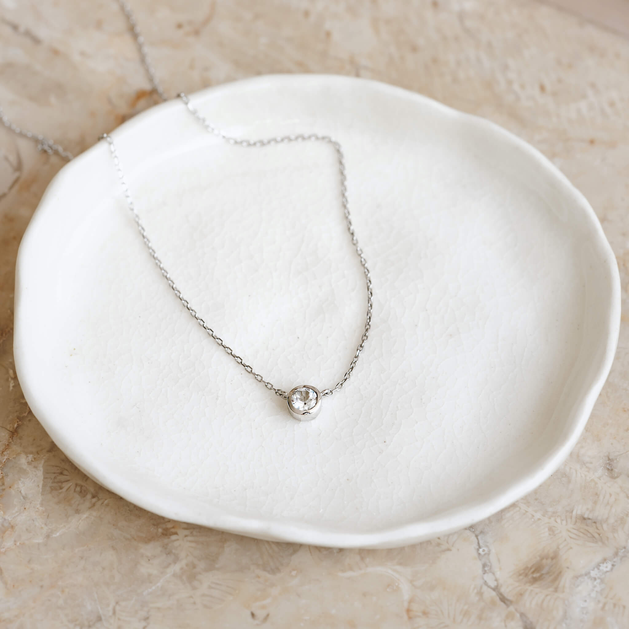 Gemstone Necklace Silver - Malin