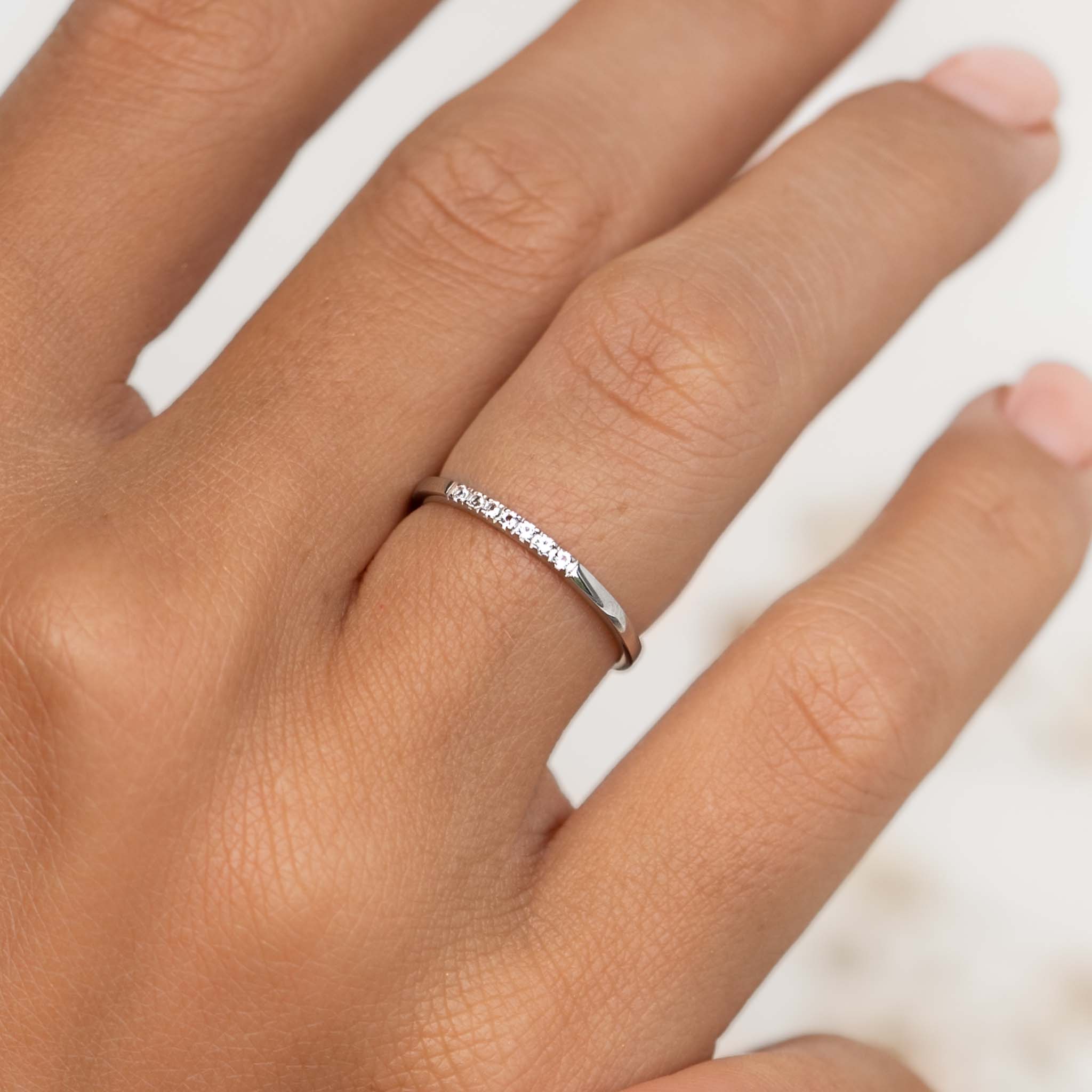 Lab Grown Diamond Pave Band White Gold - Miriam