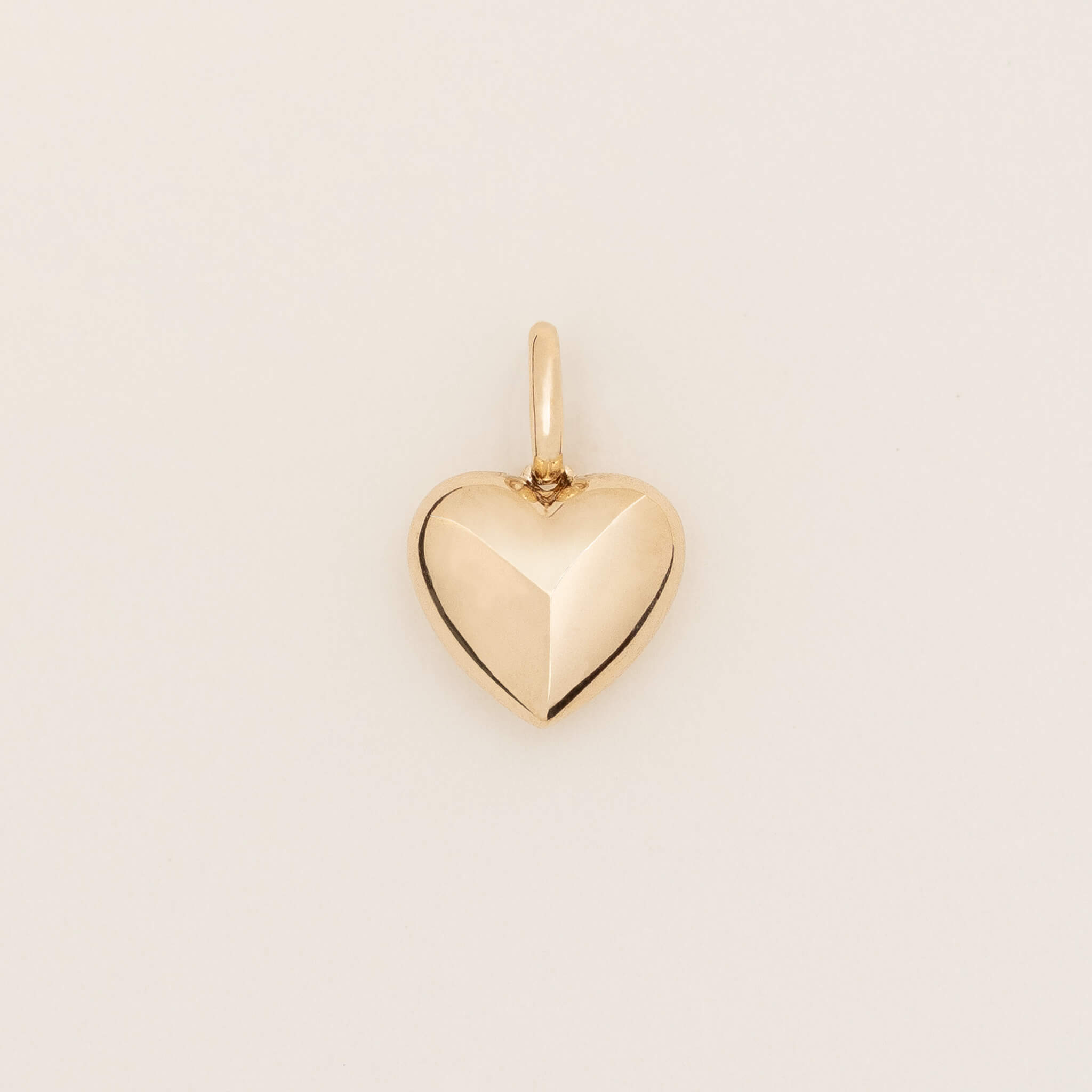 Puffy Heart Charm 14k Gold
