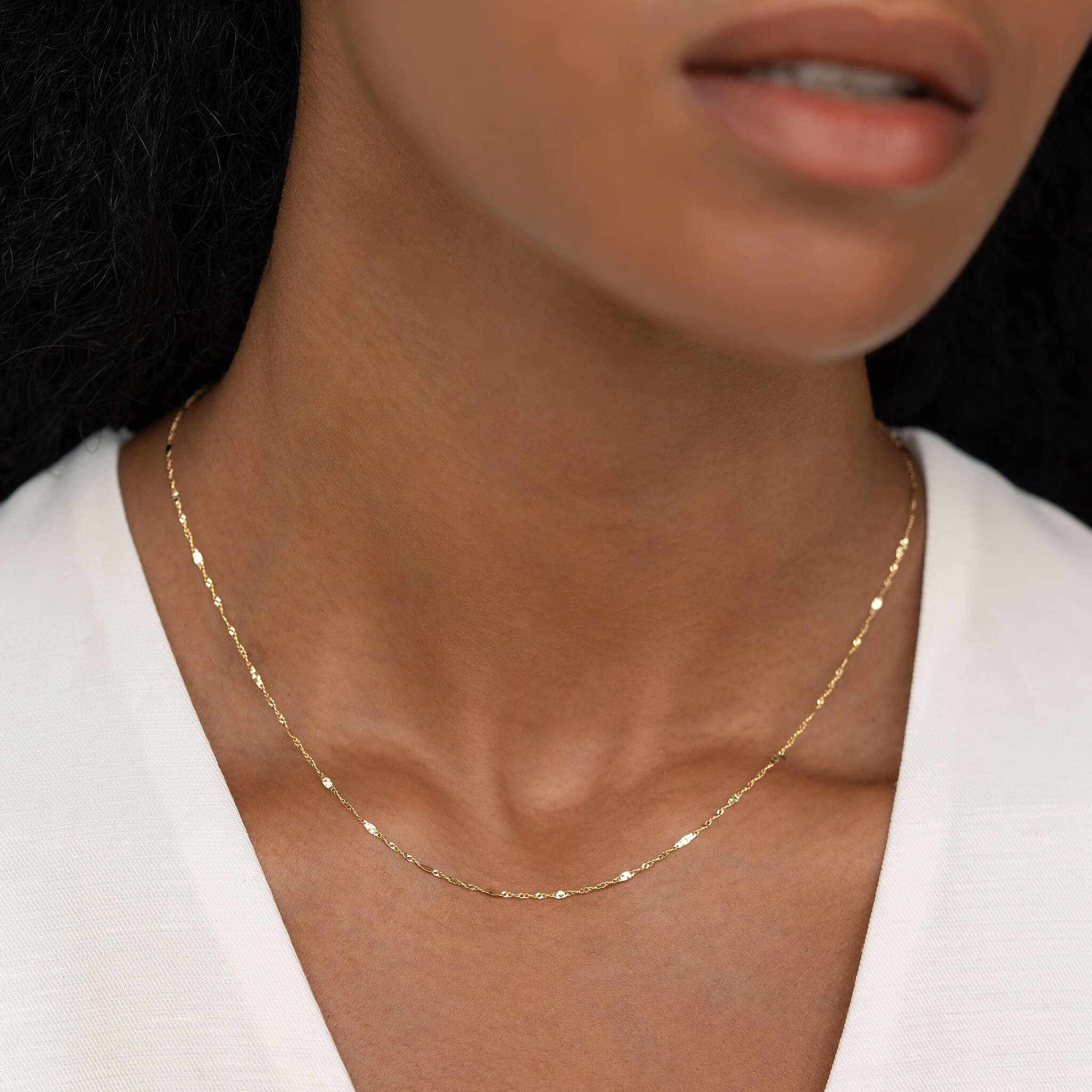 Shimmer Chain Necklace 14k Gold - Clara