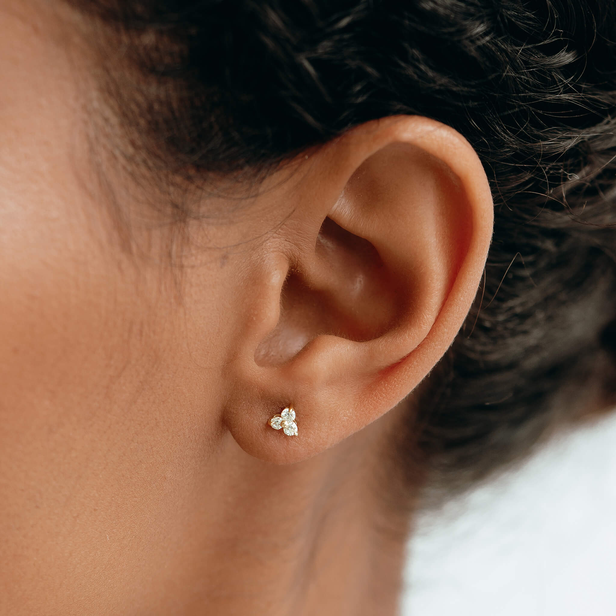 14k Yellow Gold Lab Grown Diamond Stud Earrings - Trillium