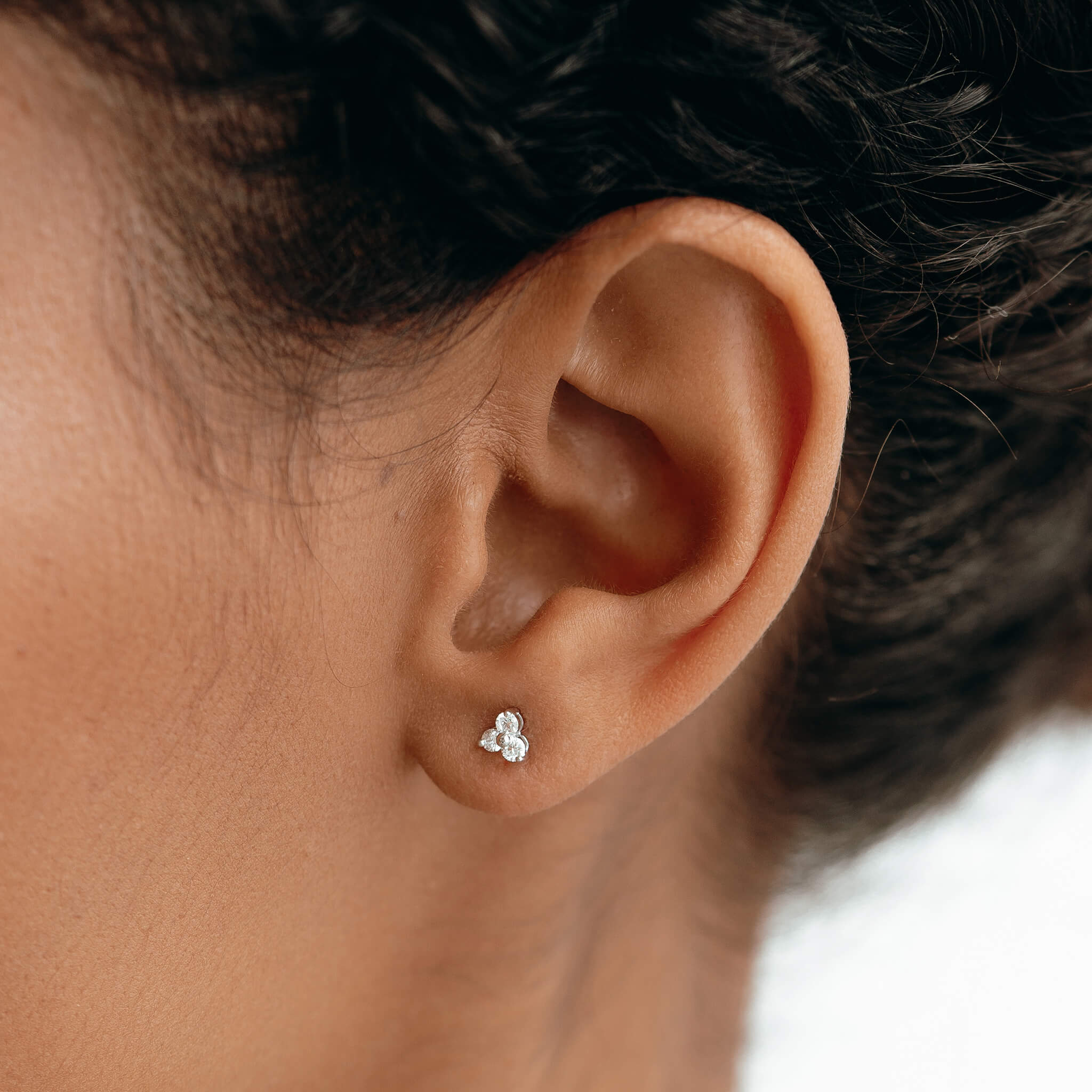 14k White Gold Lab Grown Diamond Stud Earrings - Trillium